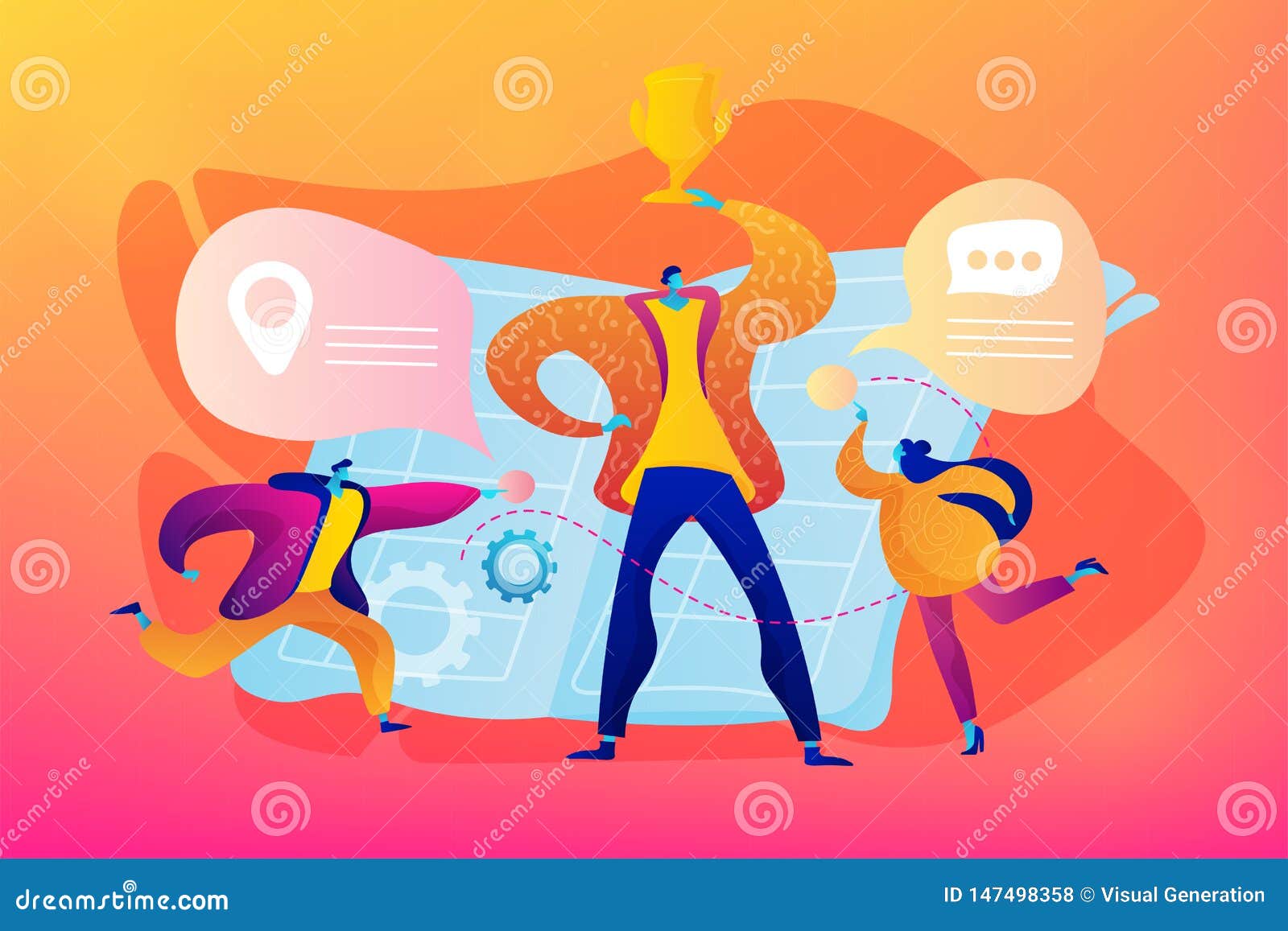 Self Management Concept Vector Illustration. Stock Vector