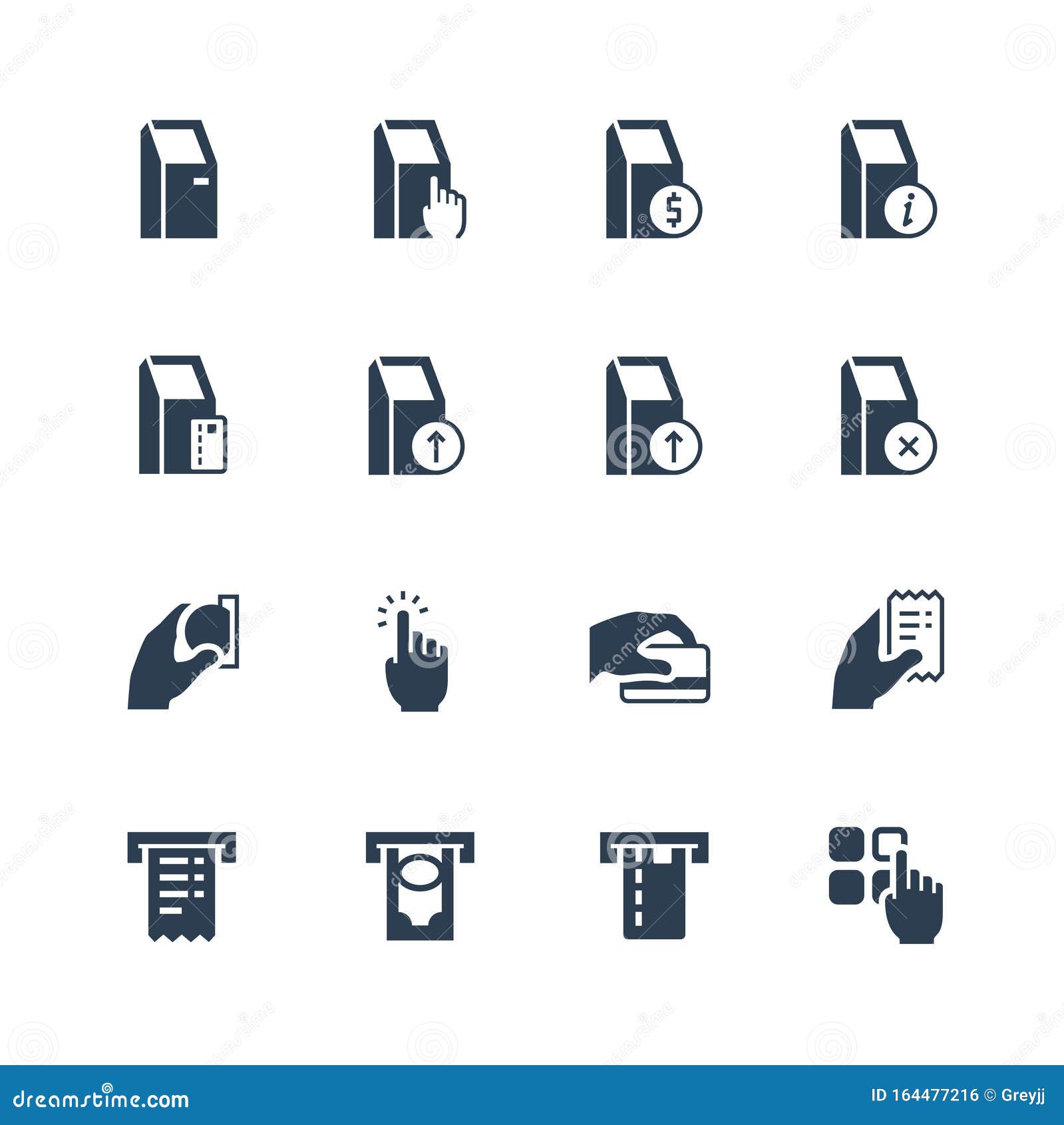 self-service terminals icon set