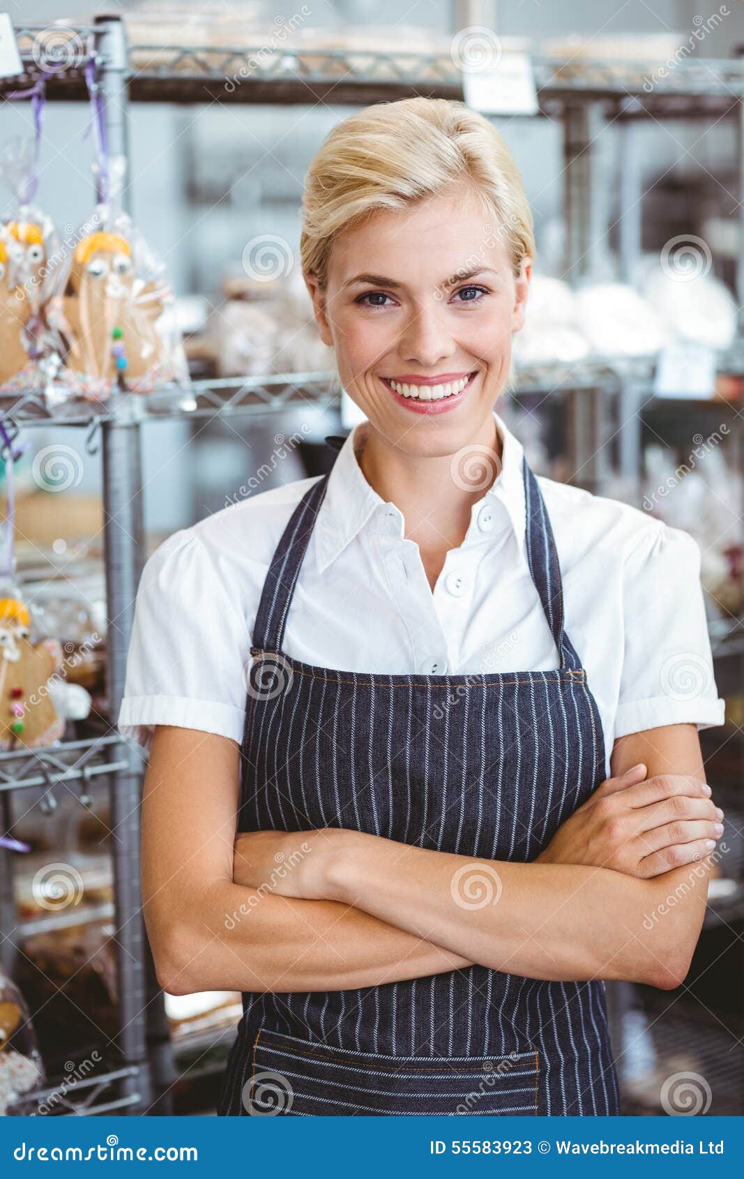 selfassured female waitress smiling