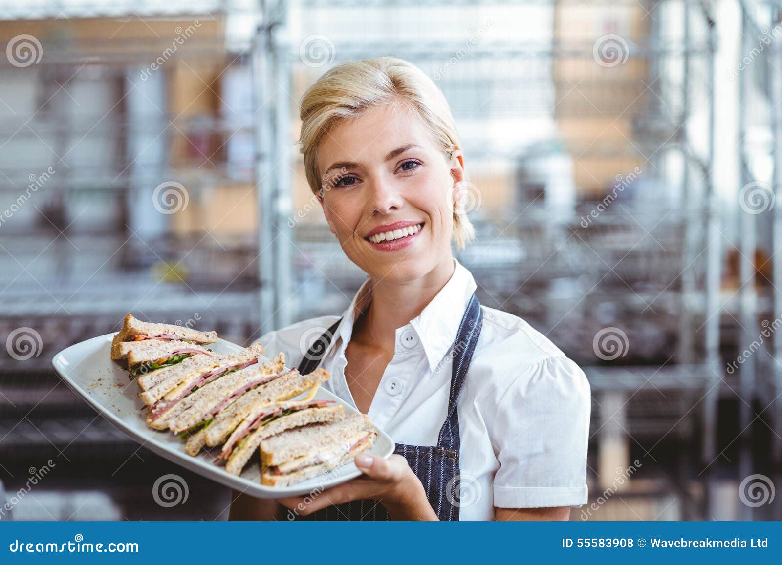 selfassured female waitress smiling
