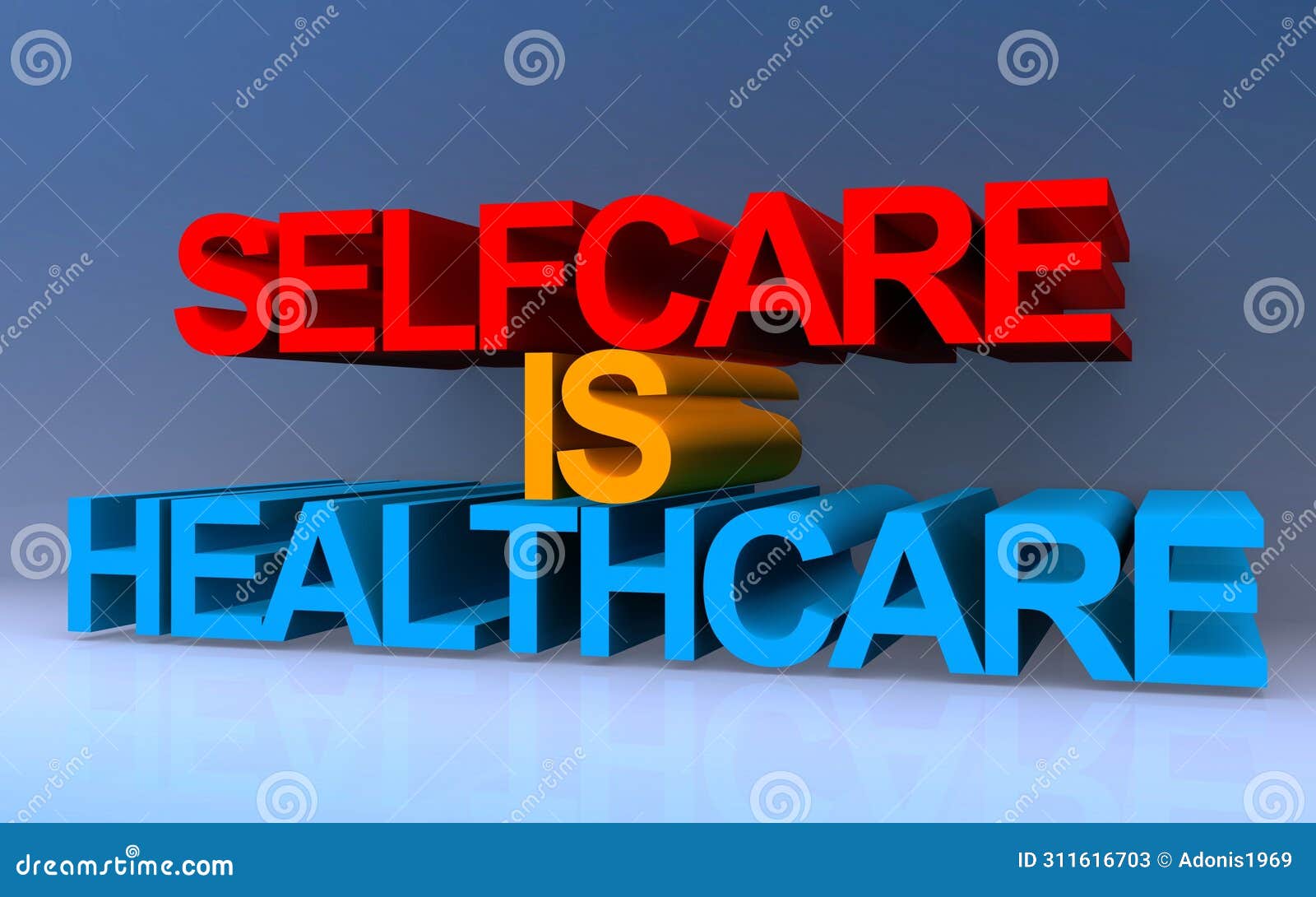 selfcare is healthcare on blue