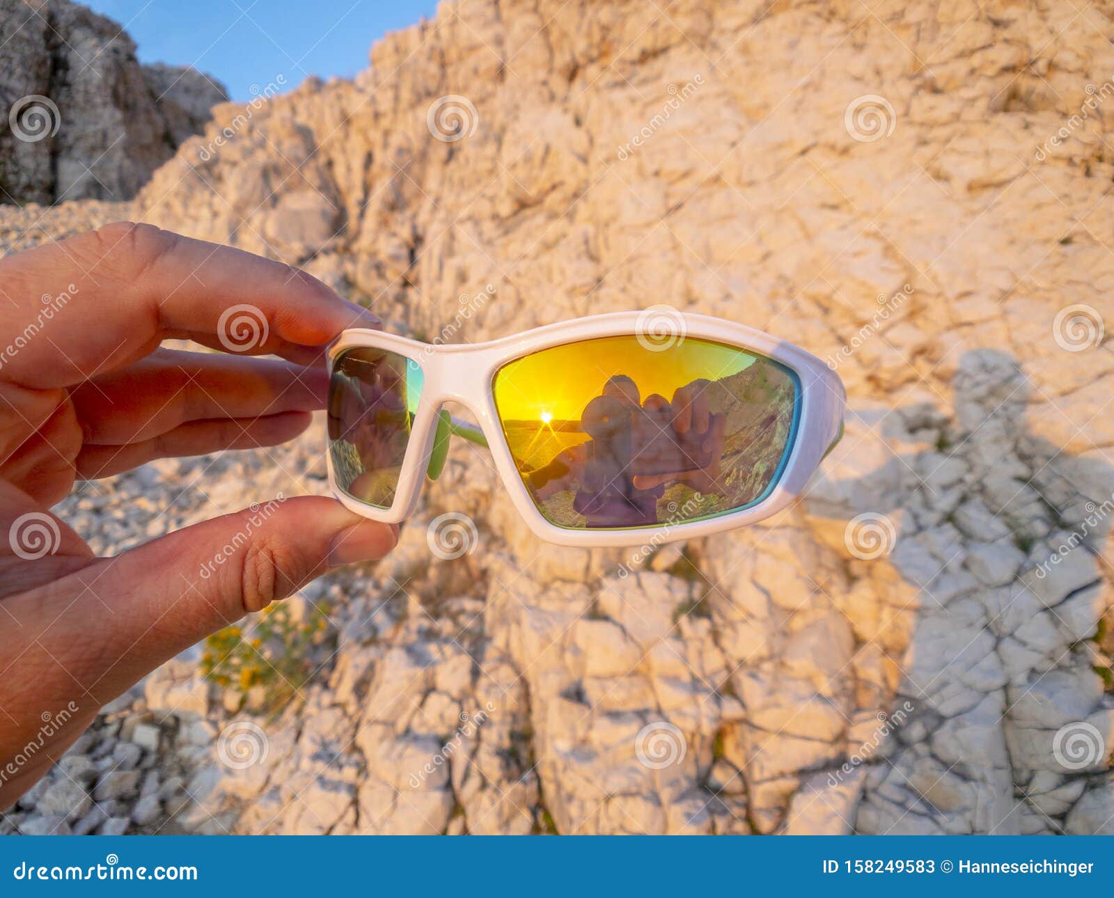 selfie of cool trailrunning man in croatia on the island krk in baska in summer