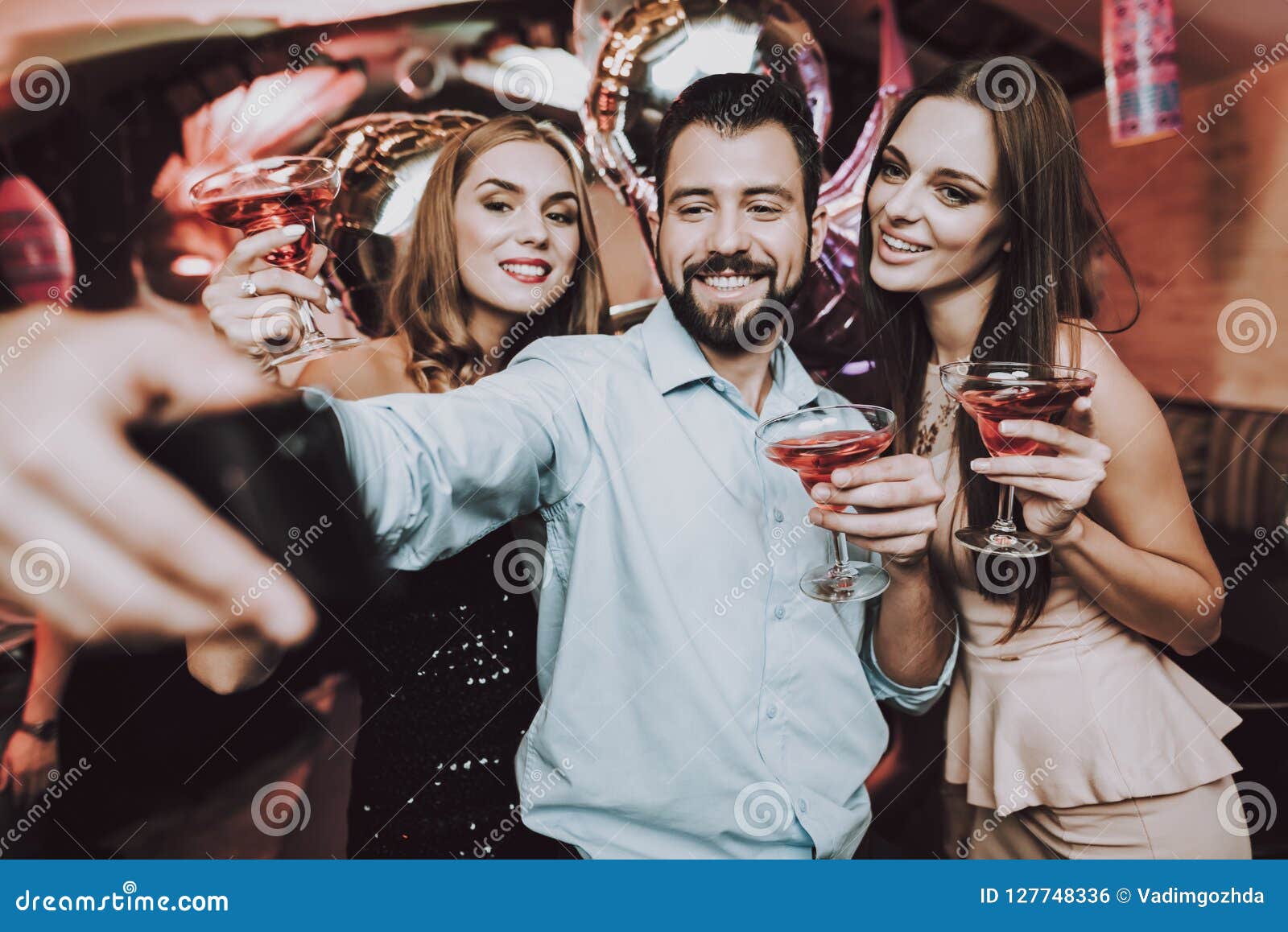 Selfie with Friends. Solo. Friends at Karaoke. Stock Photo - Image of ...