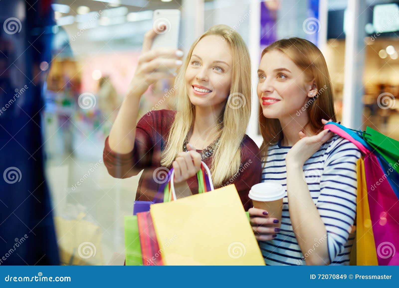 Selfie in shopping mall stock image. Image of young, portrait - 72070849