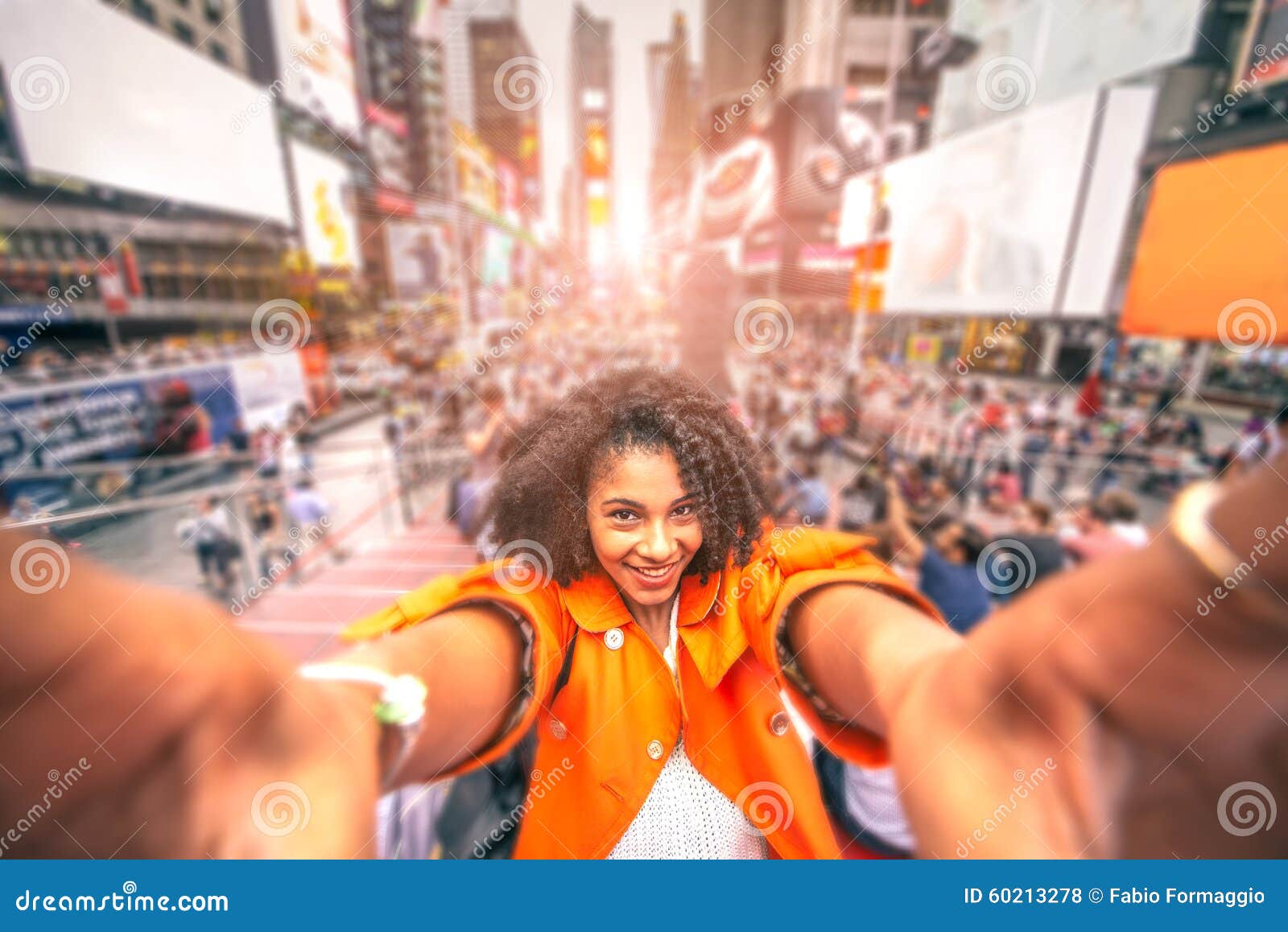 selfie at times square, new york