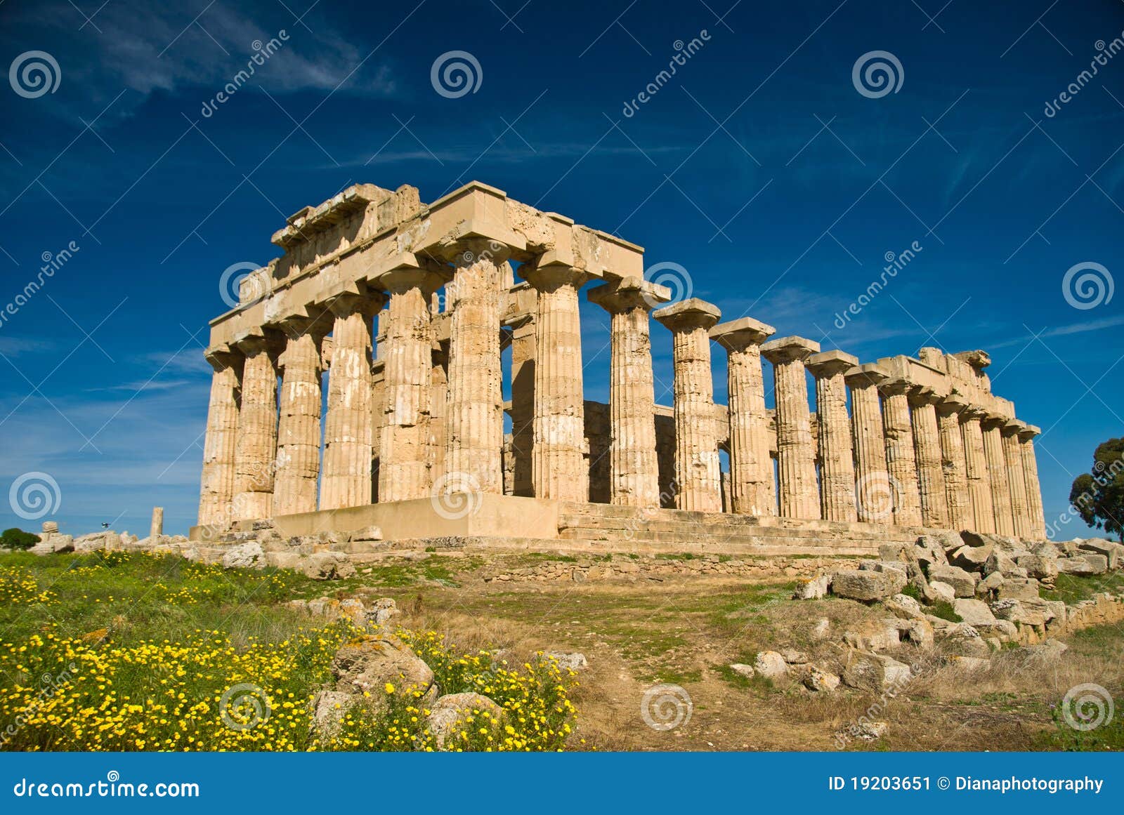 selinunte temple in spring