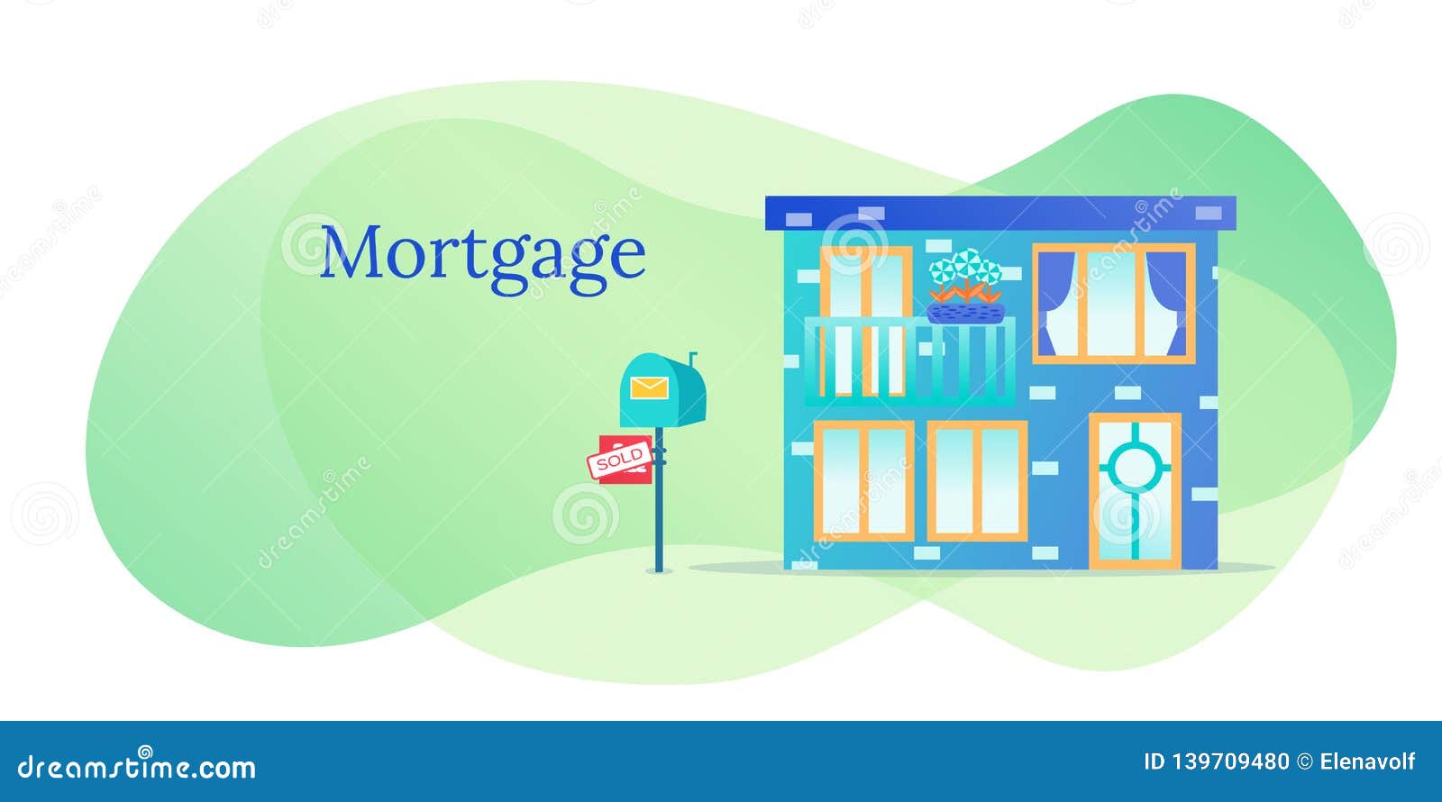 Sell House Business. Mortgage Real Estate Vector