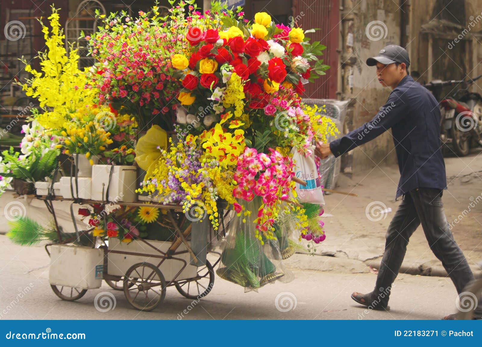 Seller of Artificial Flowers Editorial Photo Image of plastic, sell