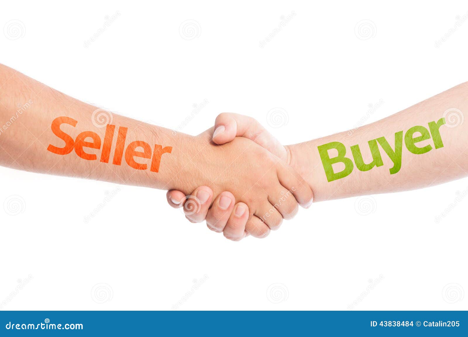 seller and buyer shaking hands