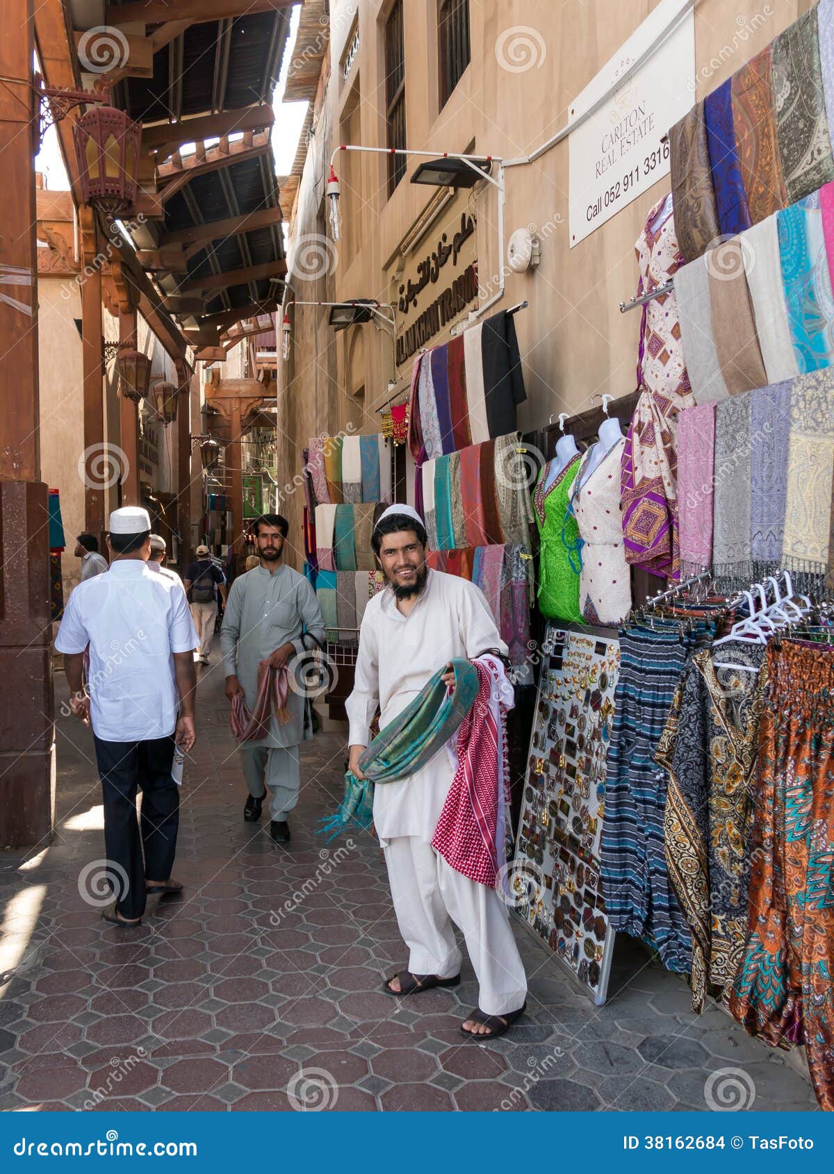 Sellers in Textile Souk in Bur Dubai Editorial Stock Image Image of