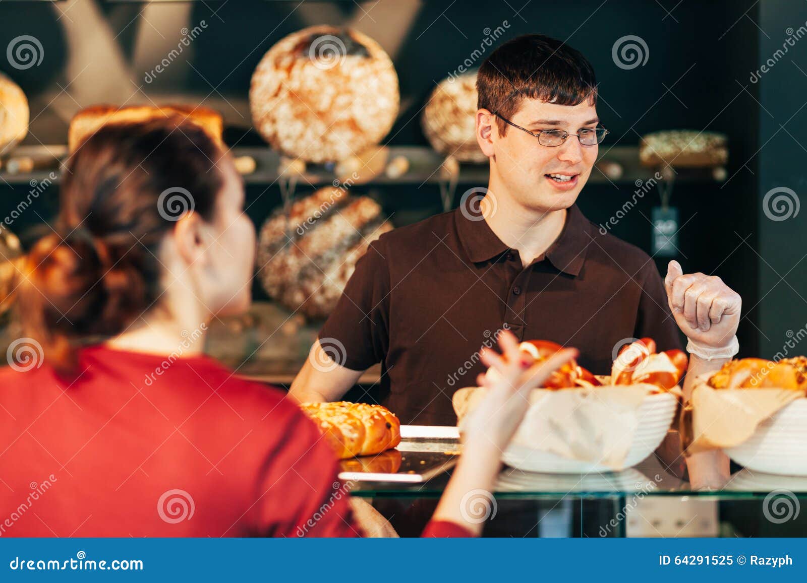 Selling bread to customer stock image. Image of ingredients 64291525