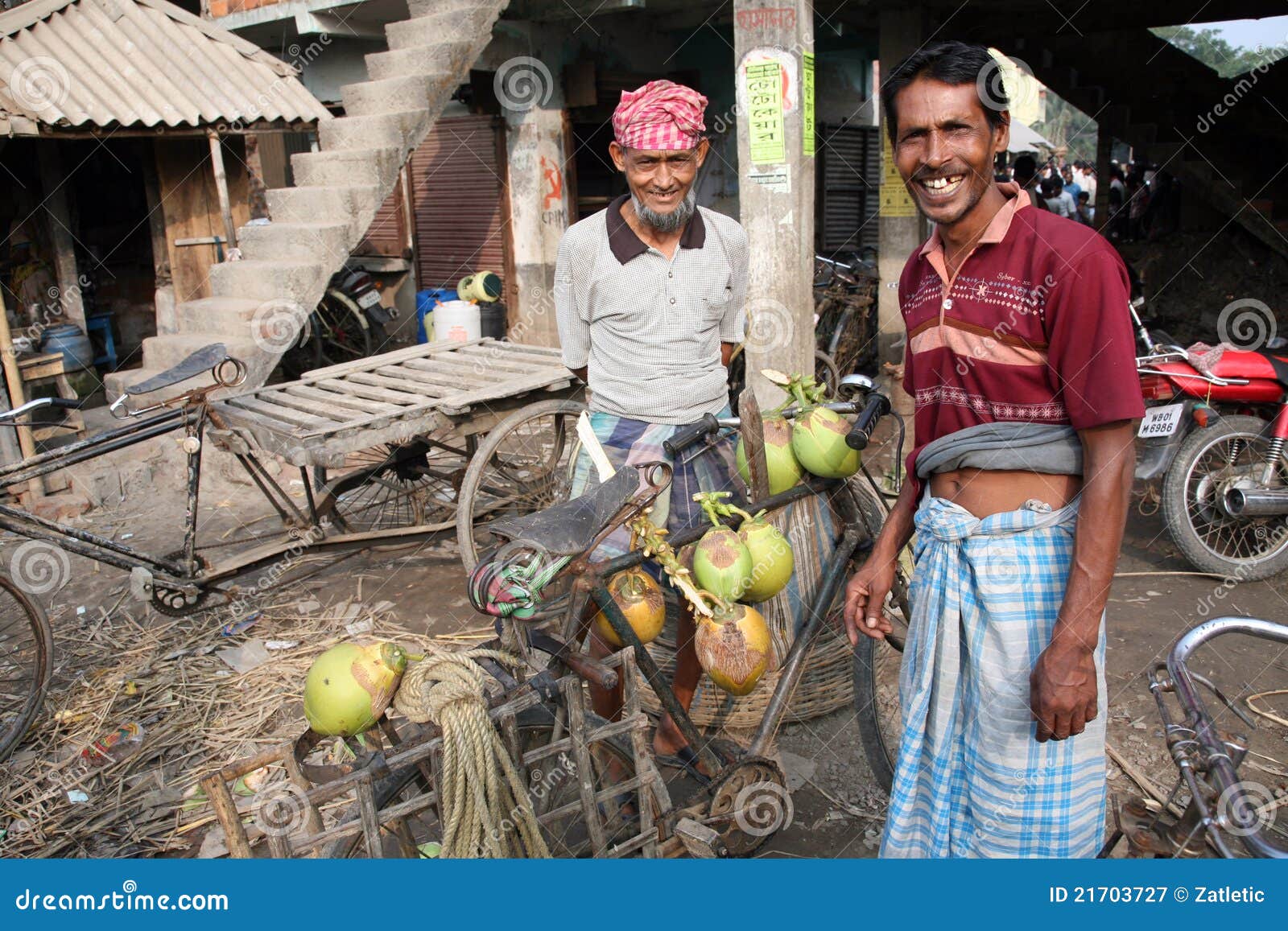 Selling a Coconut on Market Editorial Photography Image of kumrokhali, asia 21703727