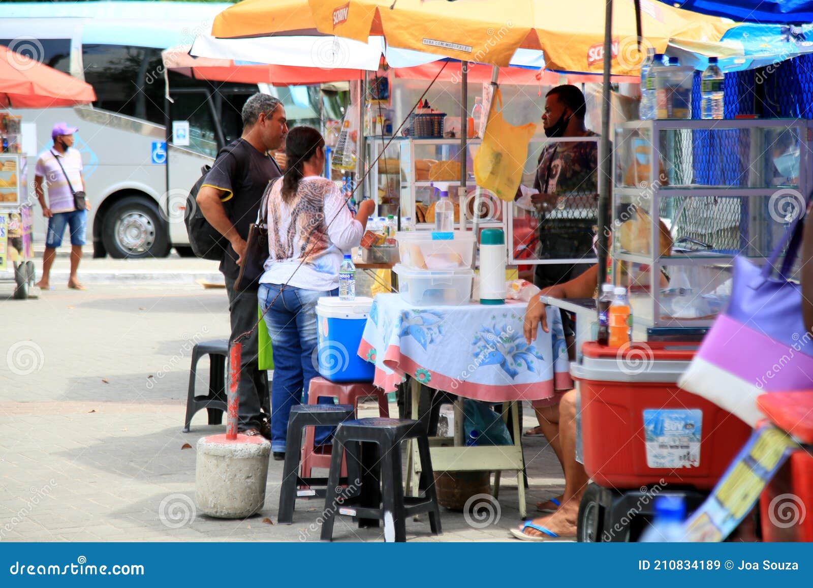 Selling food on the street editorial stock image. Image of kitchen