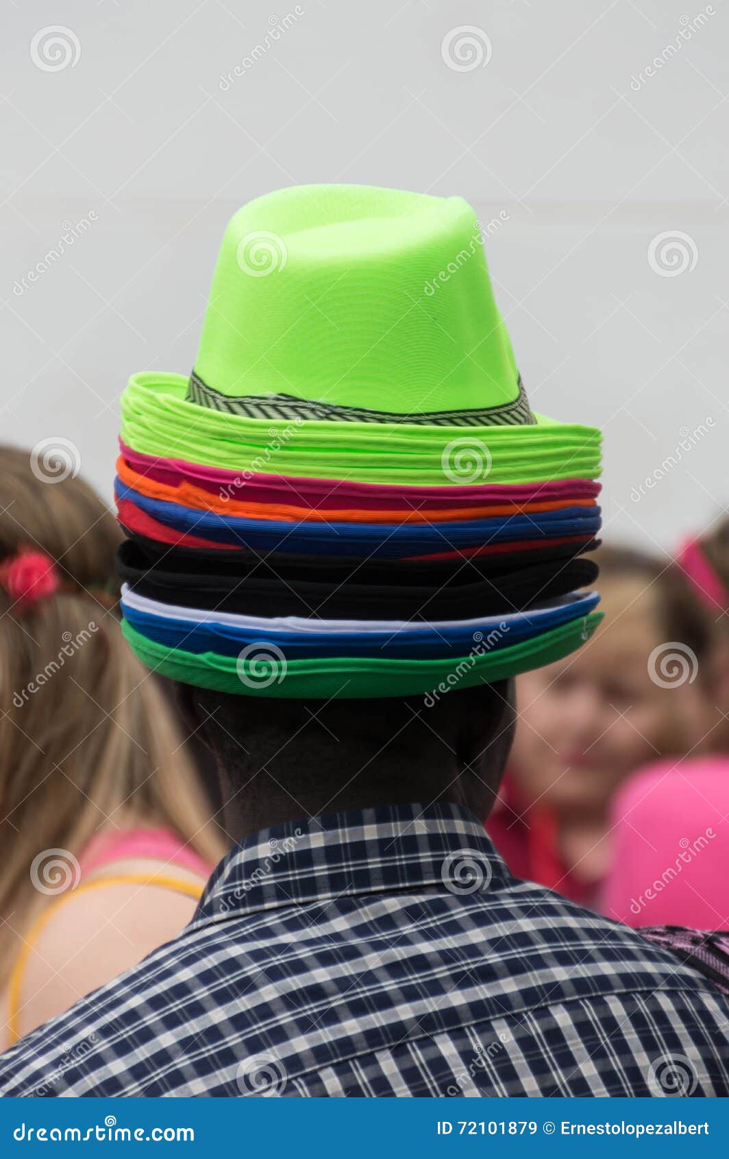 Selling hats editorial stock image. Image of seller, market 72101879