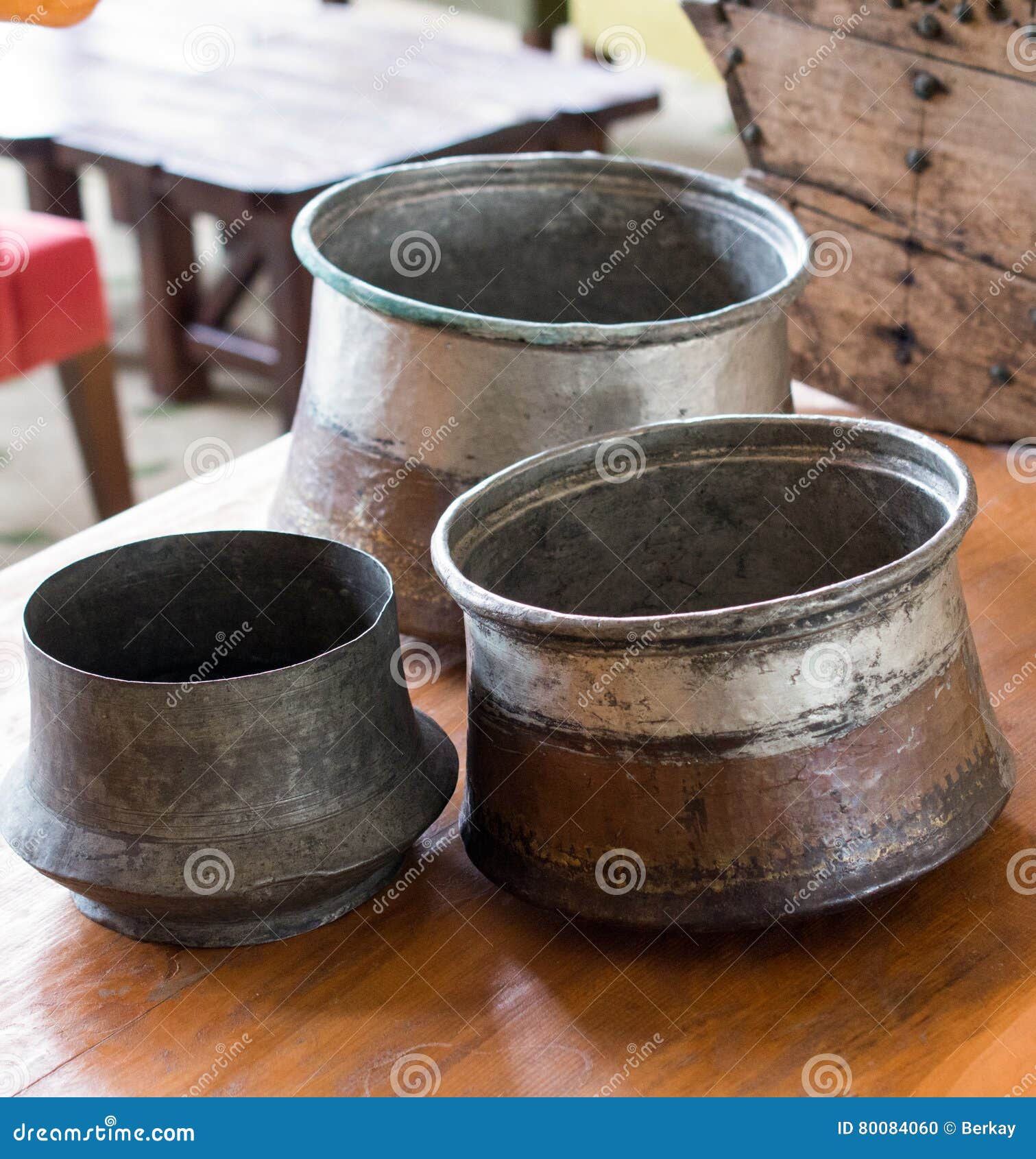 Selling old metal cookware stock photo. Image of pots 80084060