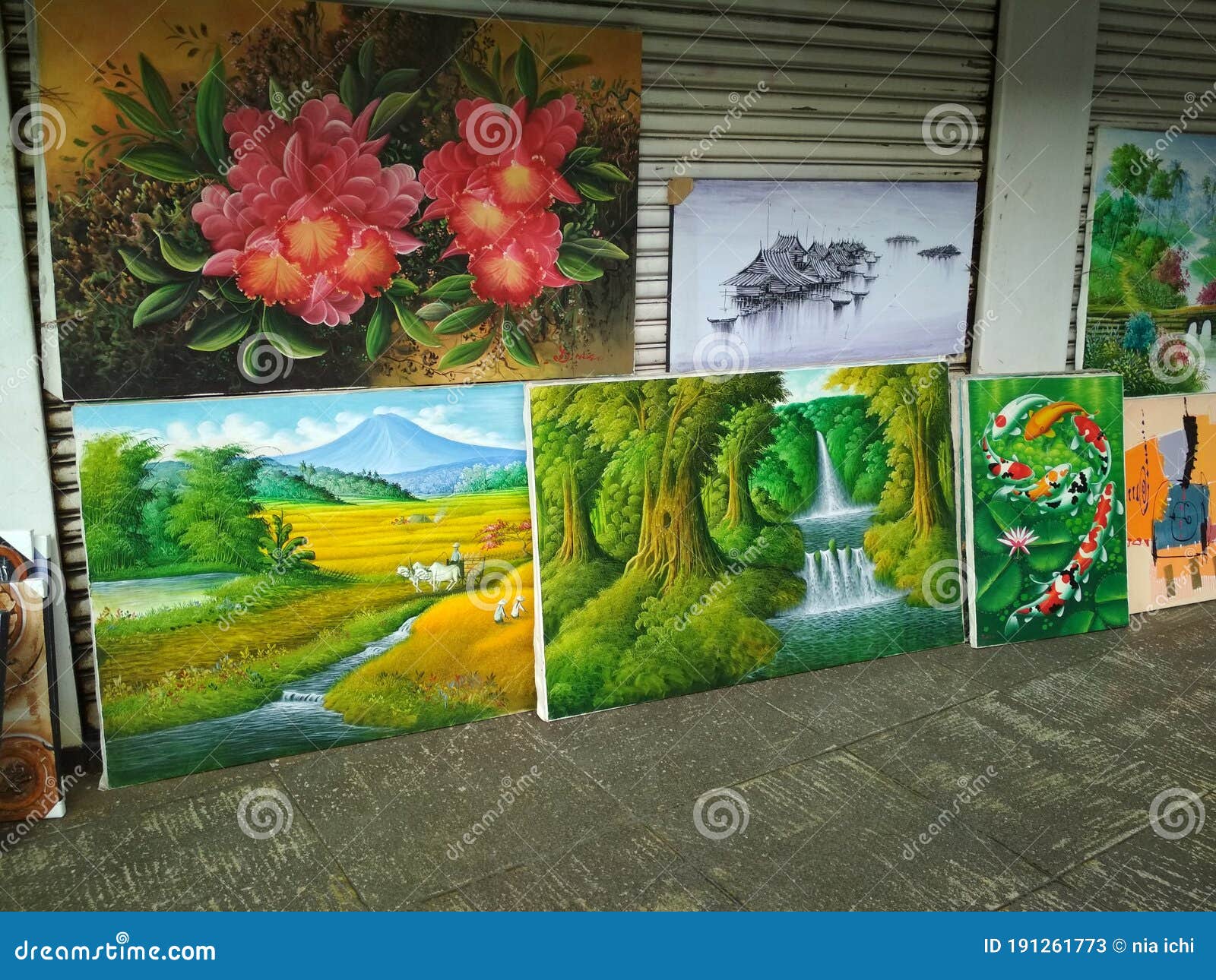 Selling Paintings on the Walkside, Braga Street, Bandung 2018 Editorial Stock Photo Image of