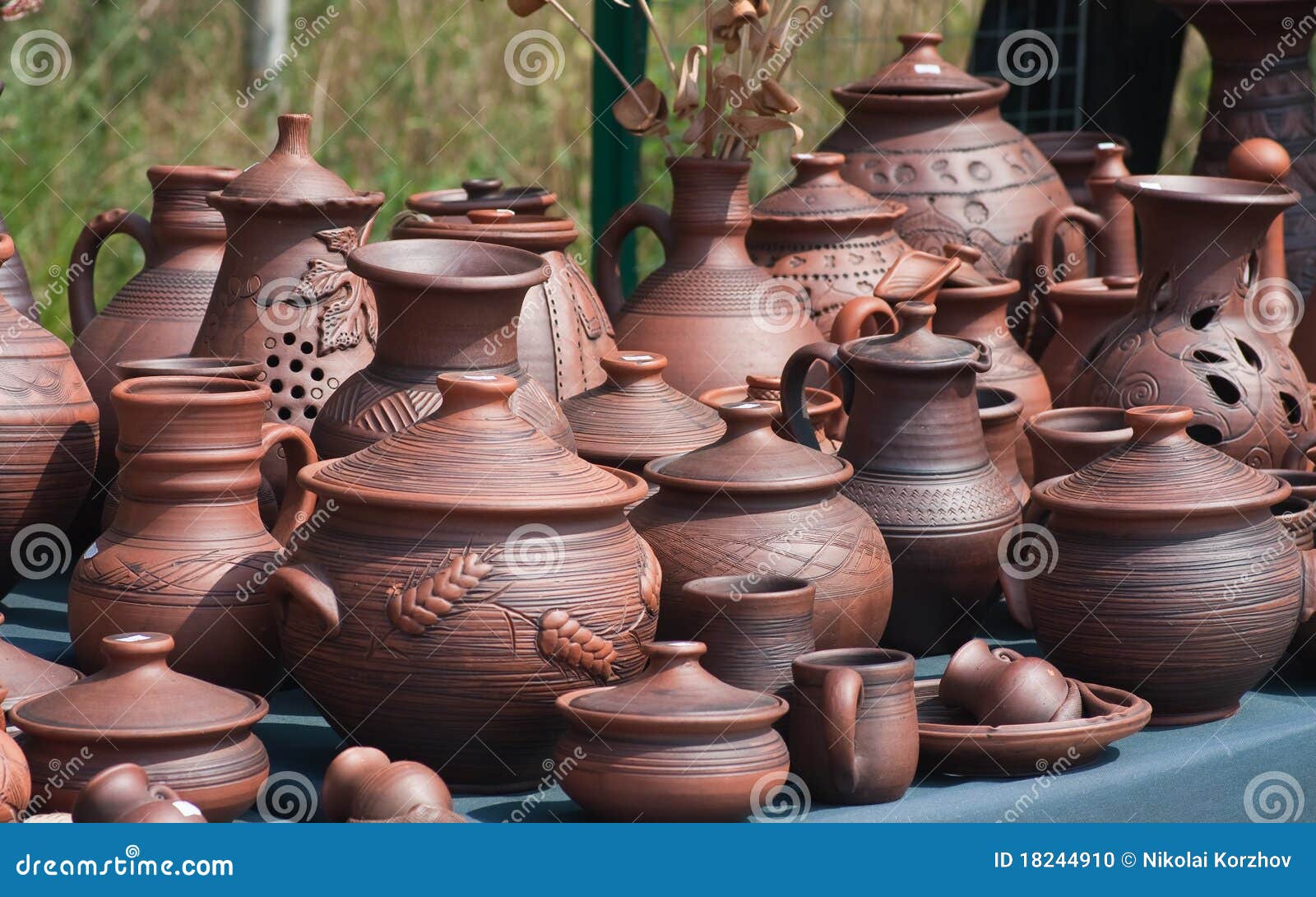 Selling pottery stock photo. Image of outdoor, decanter 18244910