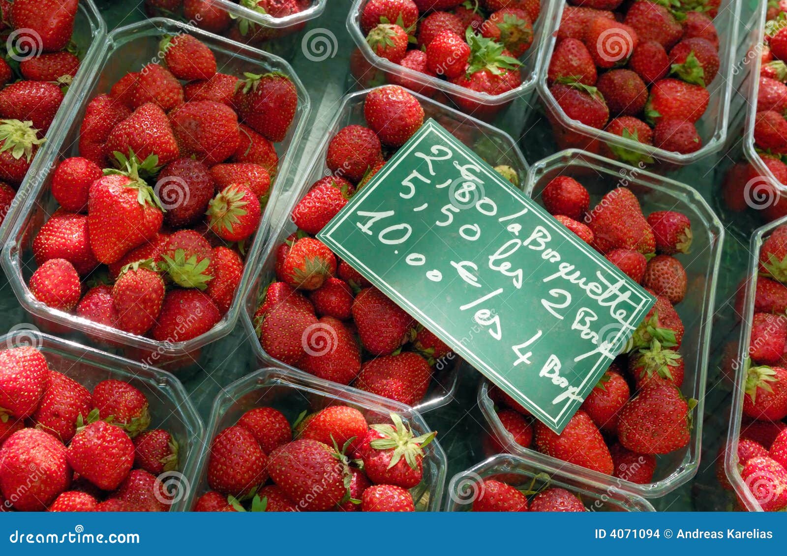 Selling strawberries stock photo. Image of seasonal, closeup 4071094