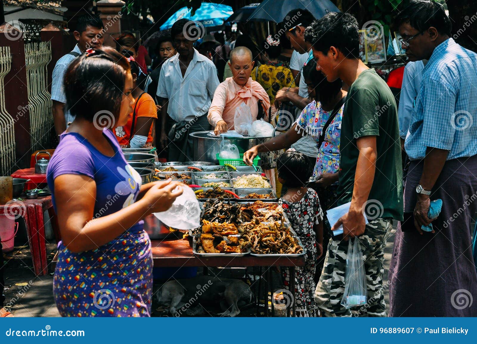 Selling Street Food in Yangon. Editorial Photography Image of busy