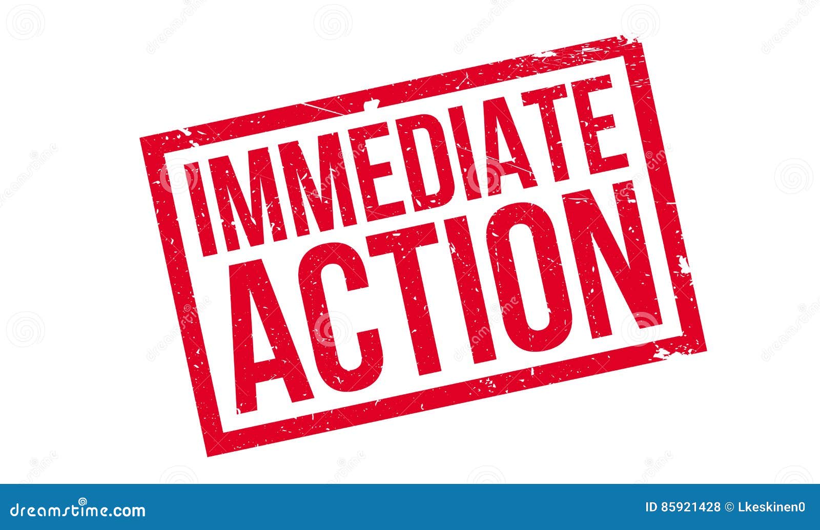 Sello De Goma De La Acción Inmediata Stock de ilustración Ilustración