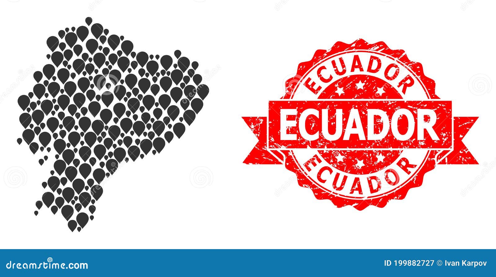 En relevar: sello de imagen de logotipo Ecuador