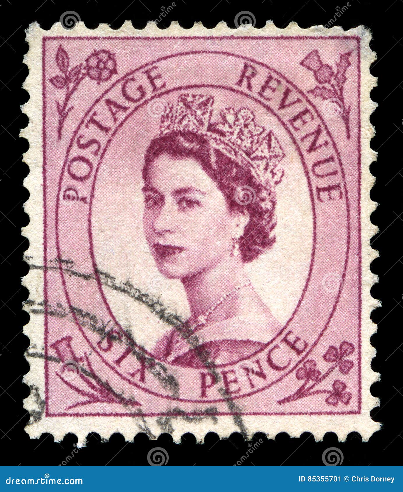 Sello De La Reina Elizabeth Ii Del Vintage Foto Editorial Imagen De