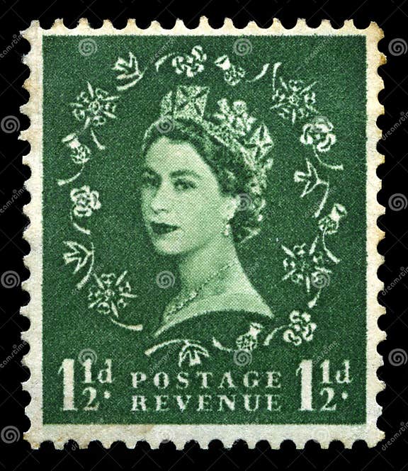 Sello De La Reina Elizabeth Ii Del Vintage Imagen De Archivo Editorial