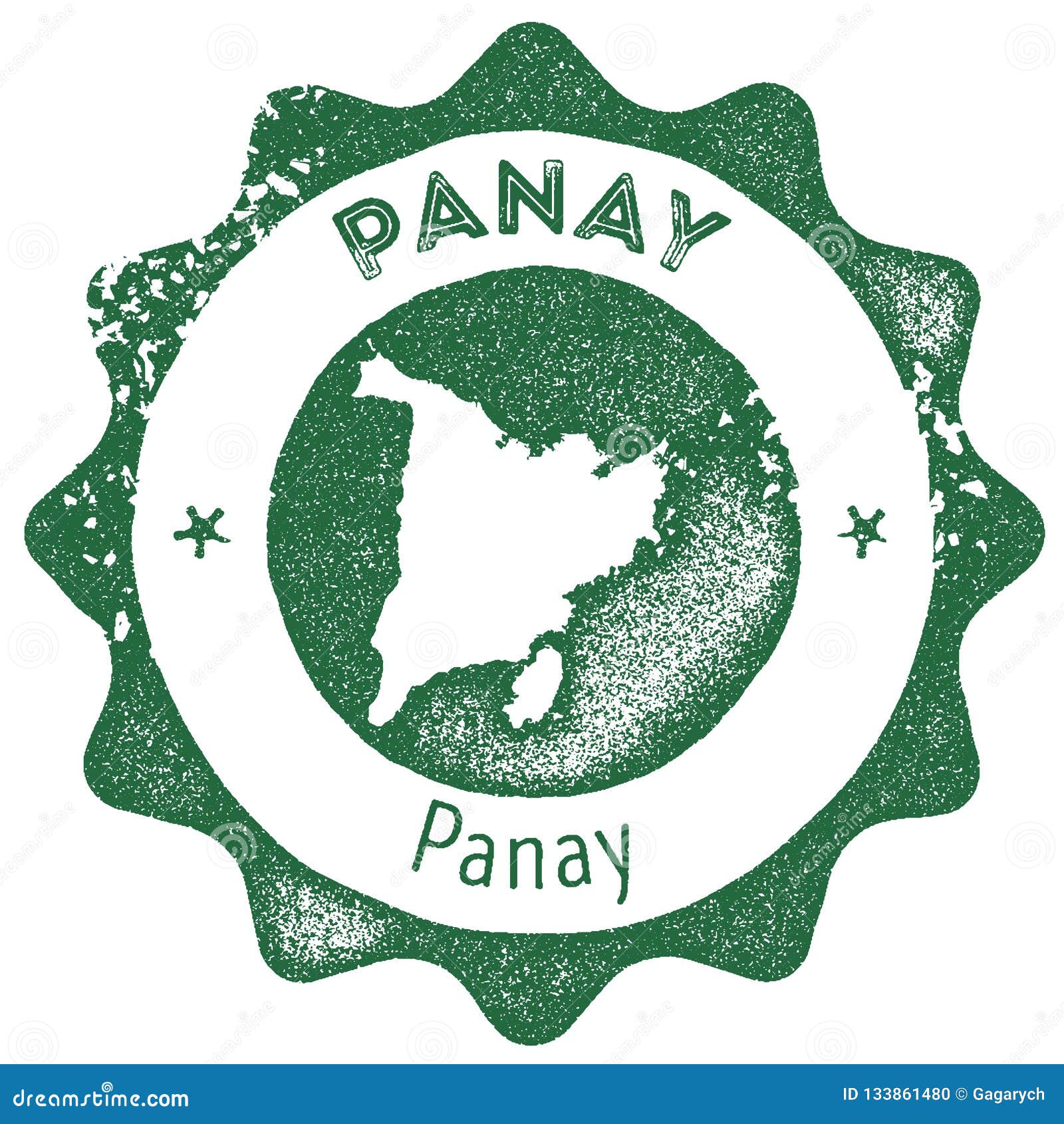 Sello Del Vintage Del Mapa De Panay Ilustración del Vector