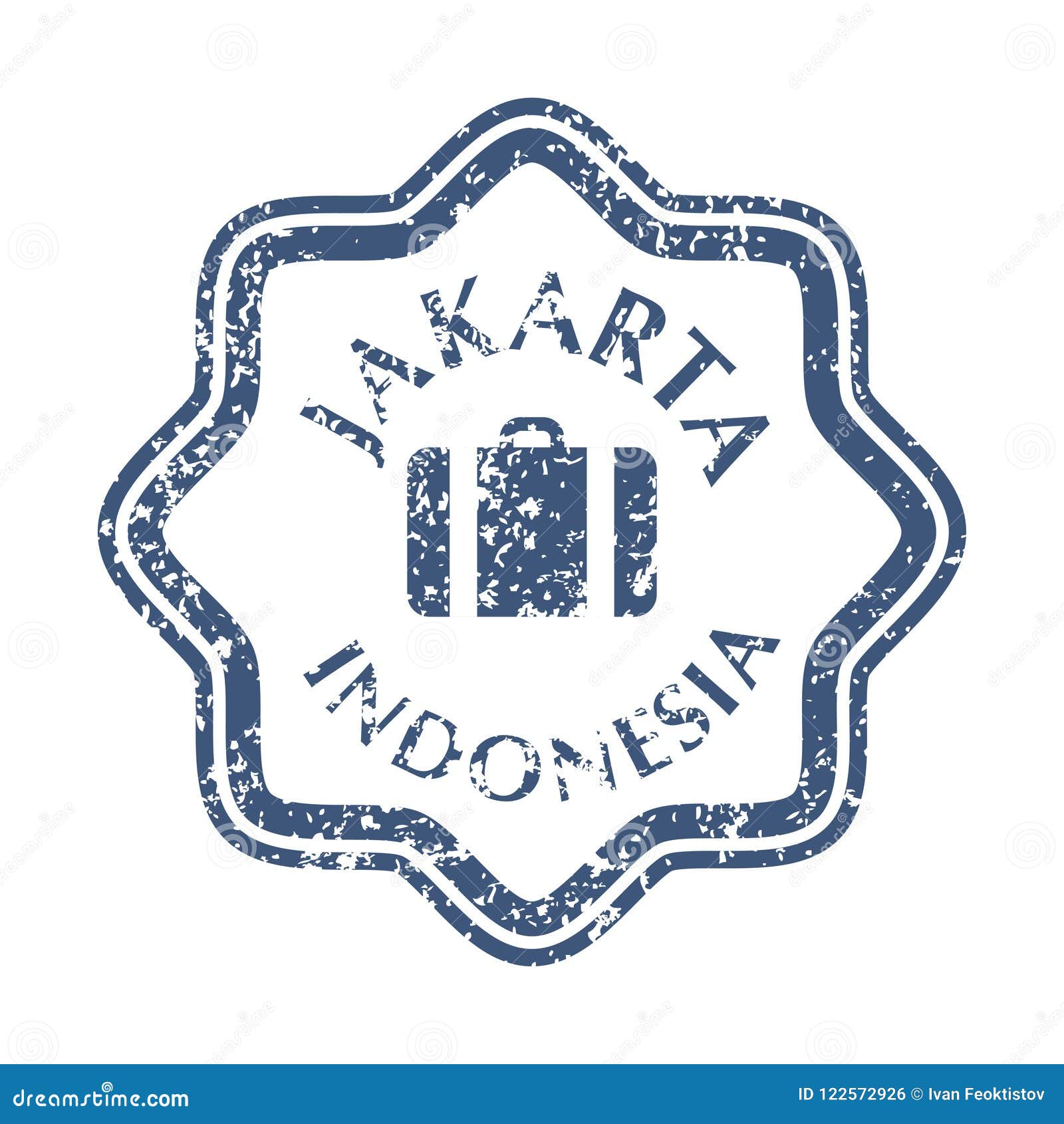 Selo postal de jakarta ilustração do vetor. Ilustração de jacarta