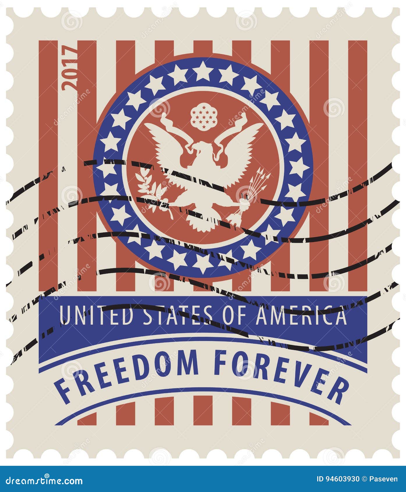 Selo Postal Dos EUA Com a águia E As Palavras Ilustração do Vetor -  Ilustração de listras, democracia: 94603930, image size:1395x1690