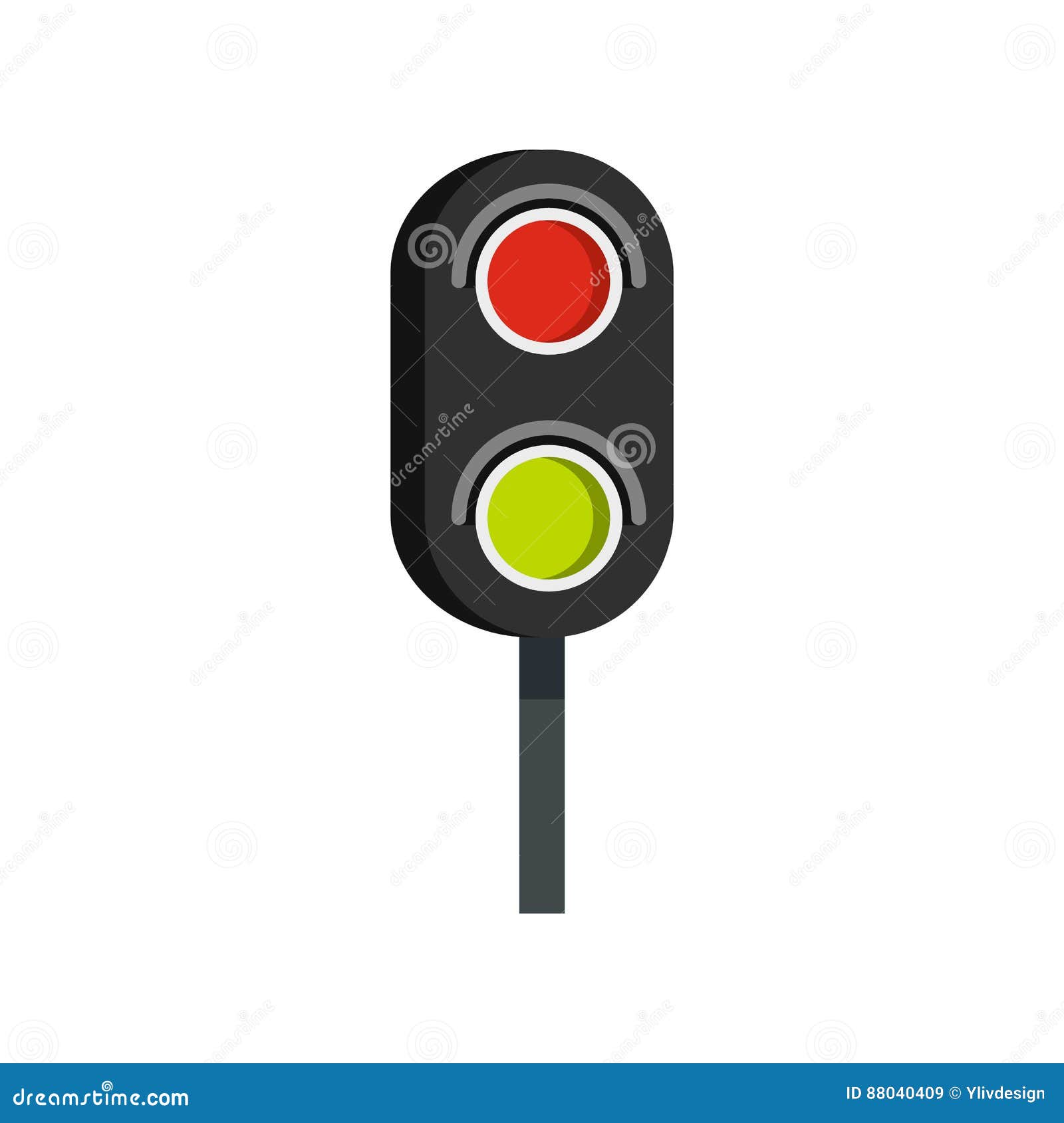 semaphore trafficlight icon, flat style