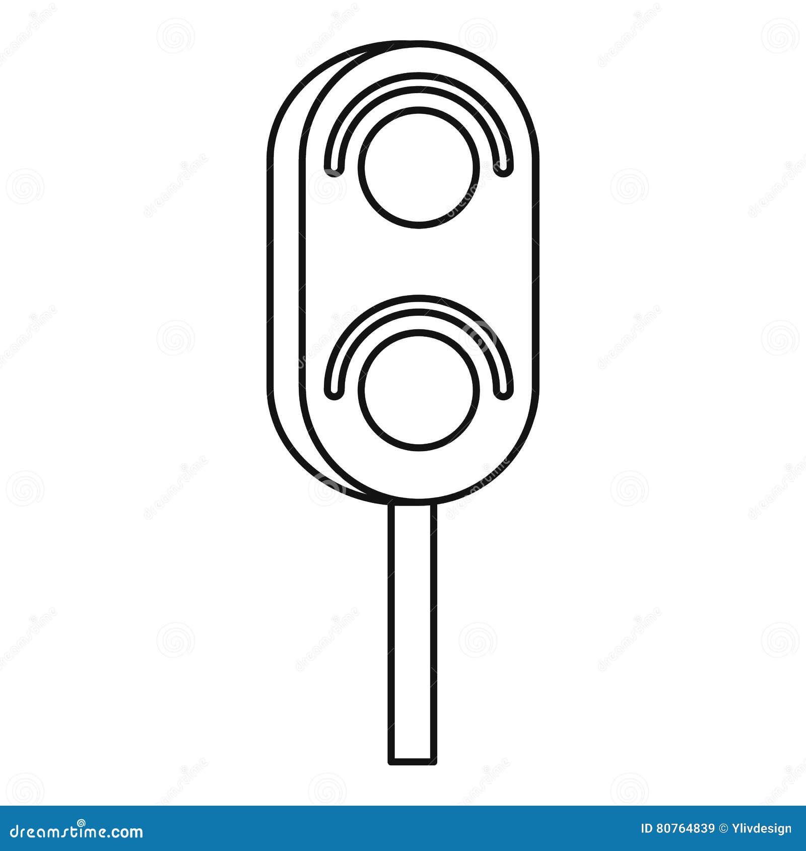 semaphore trafficlight icon, outline style