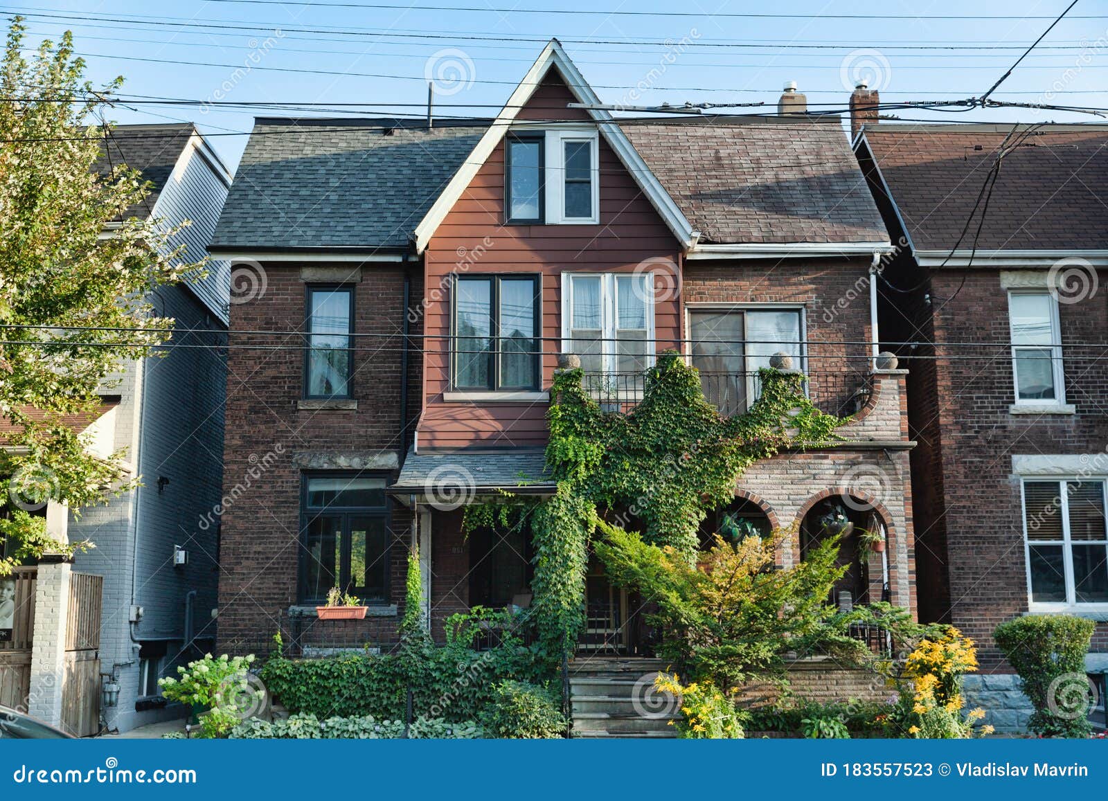 Semidetached Houses, Toronto, Canada Editorial Stock Photo Image of