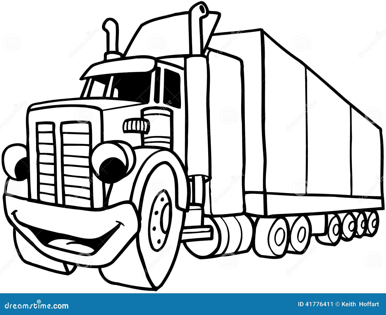 Semi Large Truck Cartoon Vector Clipart Stock Vector - Illustration of  semi, truck: 41776411