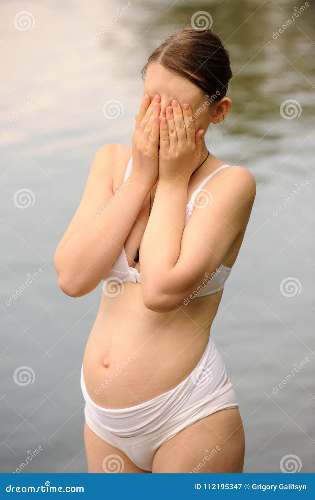 955px x 1300px - Semi-nude Caucasian Girl Resting on the Lake during Pregnancy. the Concept  of a Healthy Lifestyle Stock Image - Image of adult, figure: 112195347