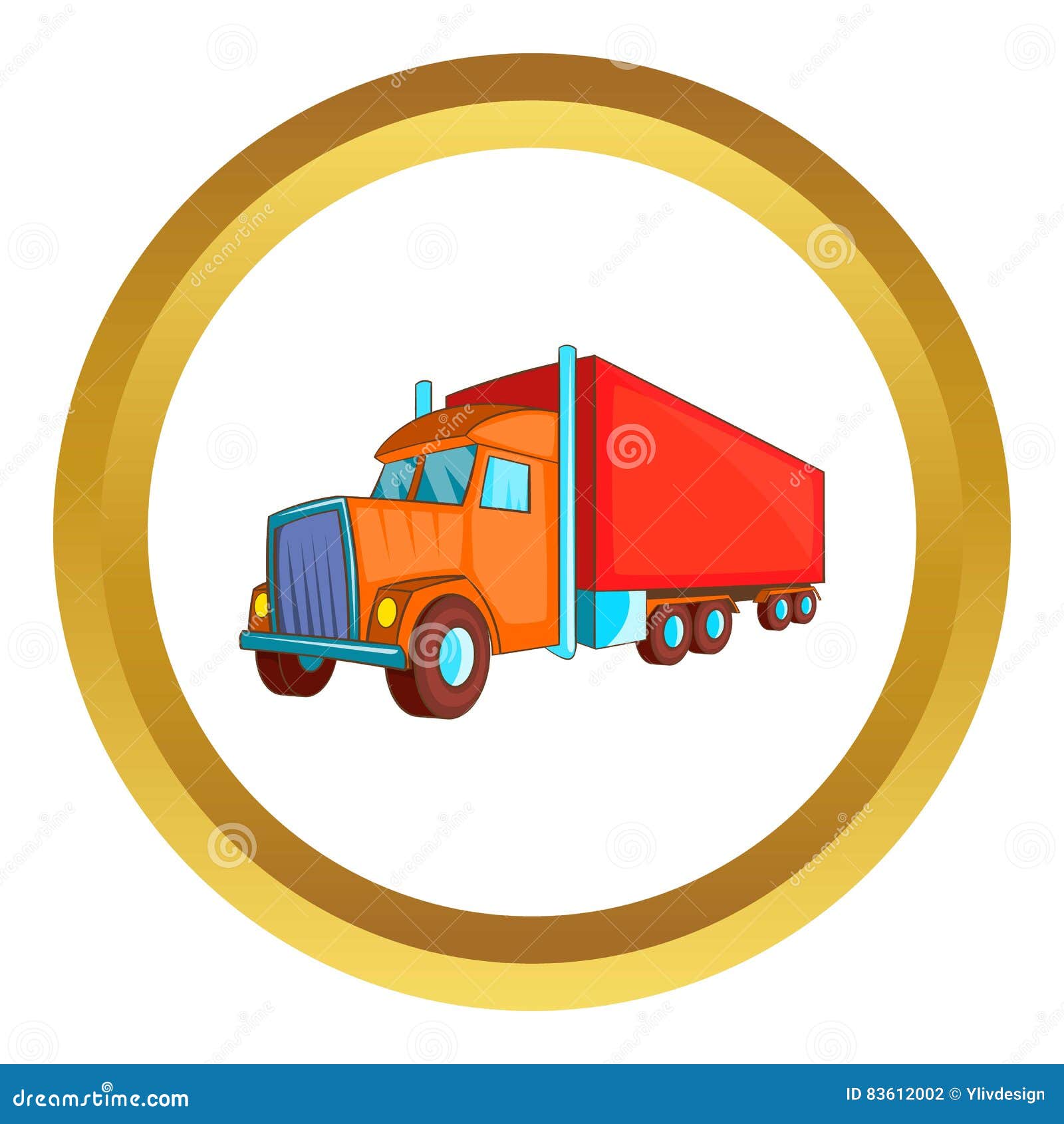 Download Semi Trailer Truck Vector Icon Stock Vector - Illustration ...