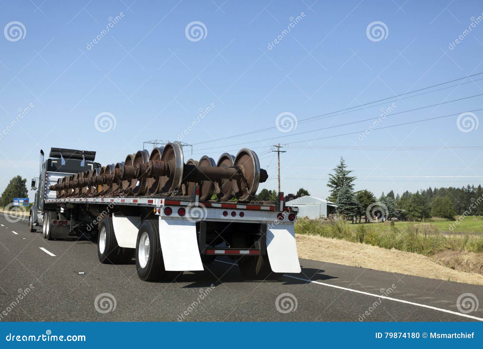 Semi Truck Railroad Freight Stock Photo Image of delivering