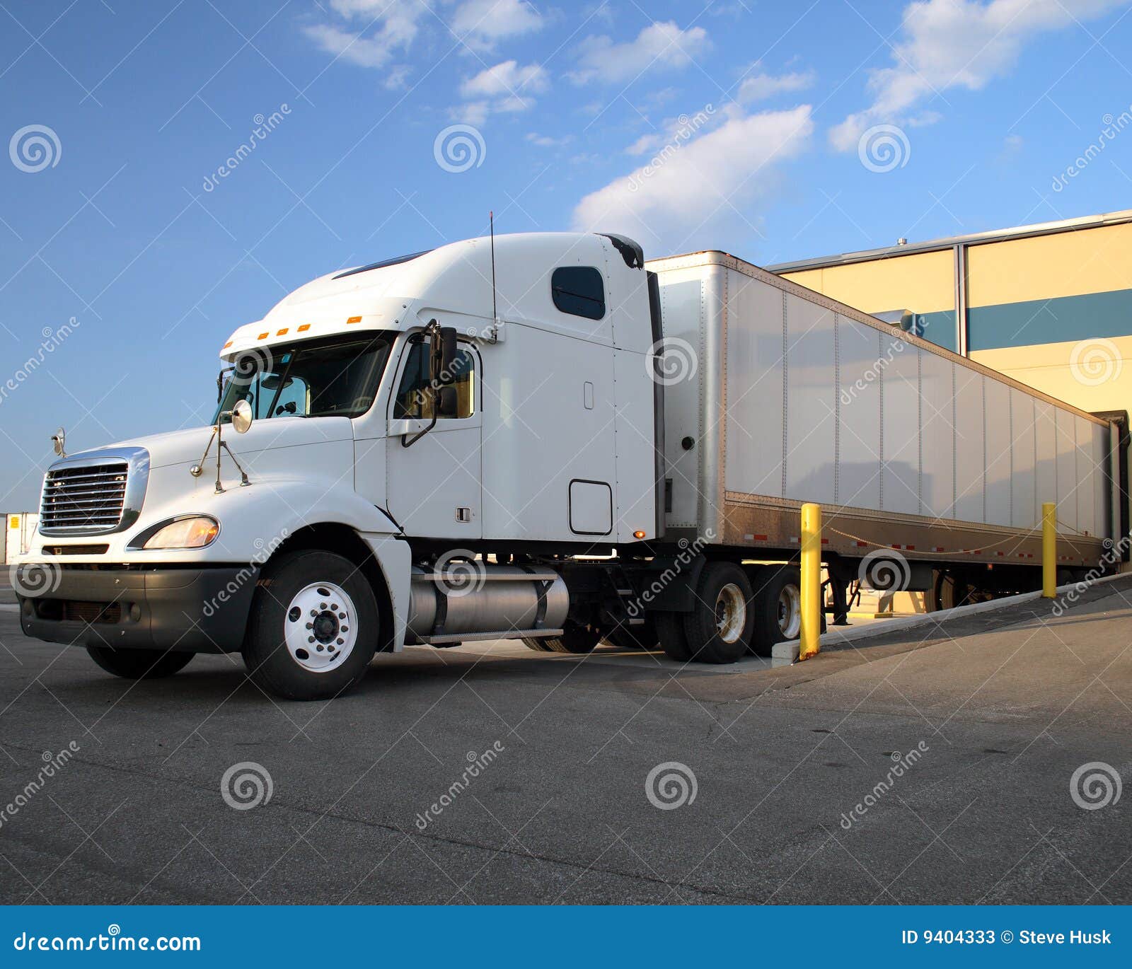 semi truck / tractor trailer at loading dock