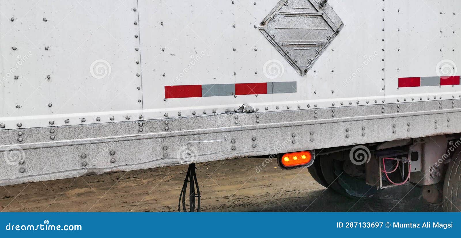 Semi Truck Trailer Side Lights Stock Image Image of truck, trailer