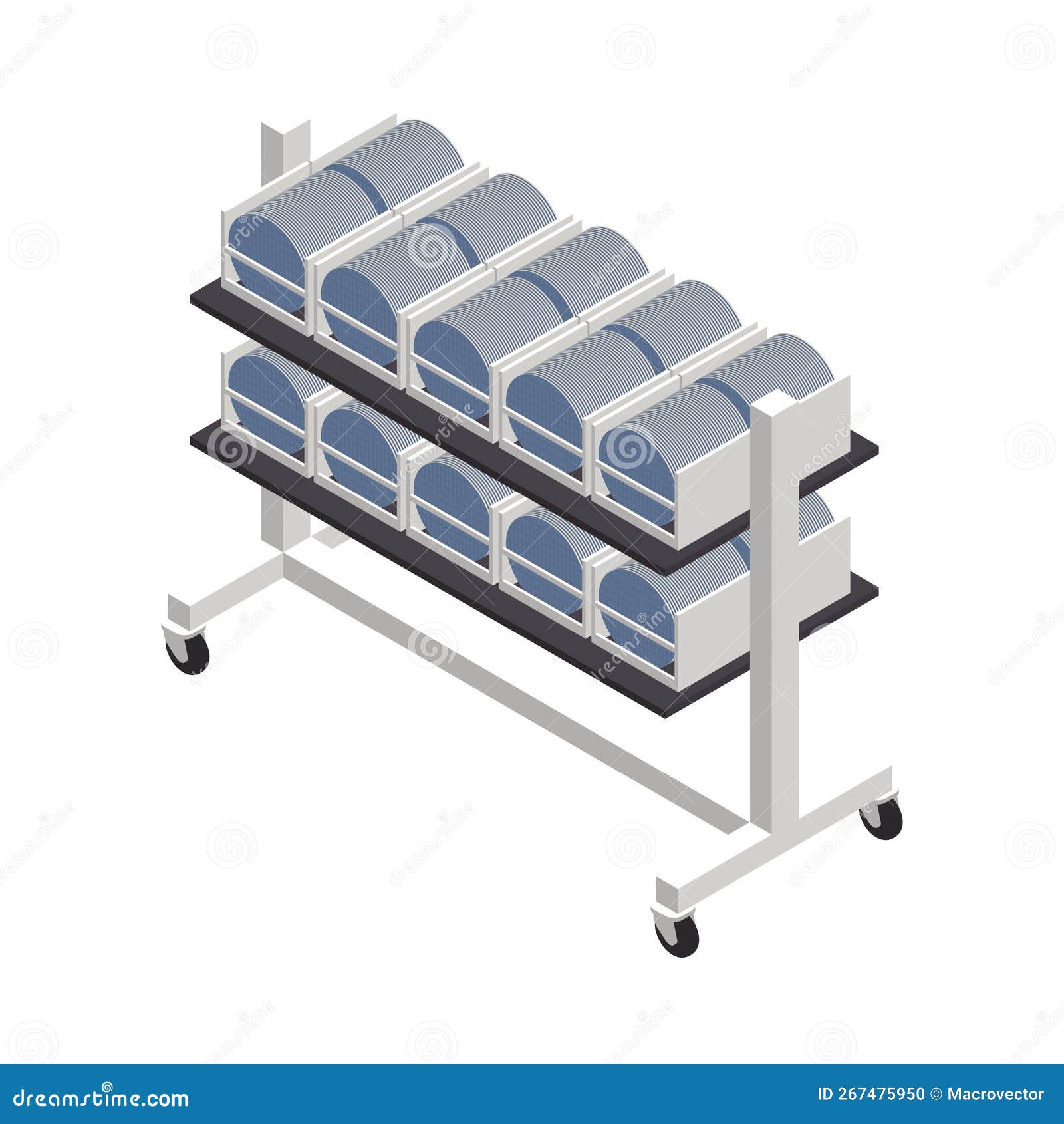 Semiconductor Chip Wheelbarrow Composition Stock Vector Illustration