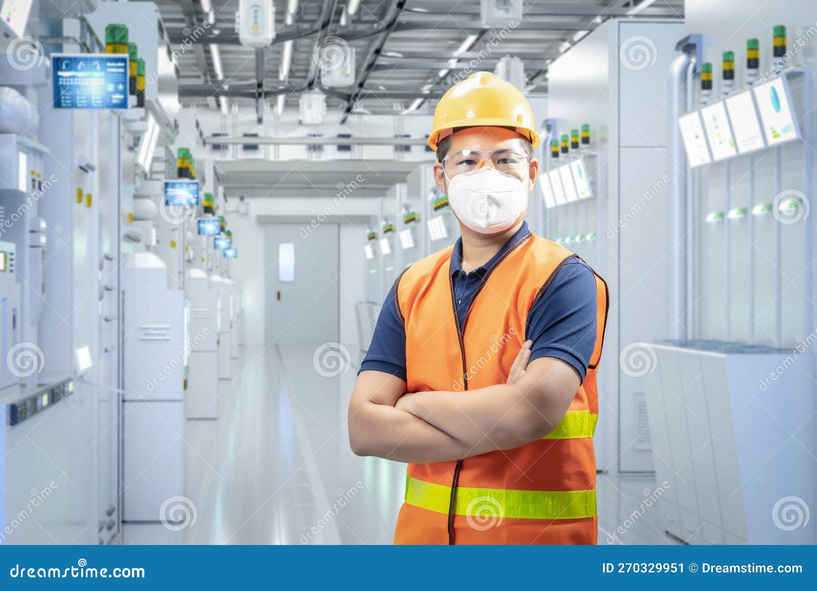 Semiconductor Manufacturing with Engineer Control Stock Illustration