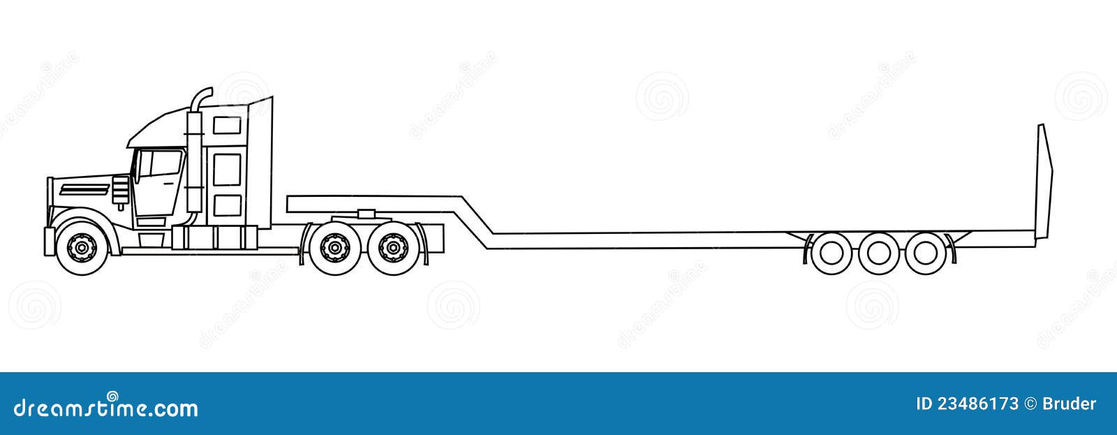 Semitrailer ciężarówka. Amerykańska ilustracyjna semitrailer stylu ciężarówka