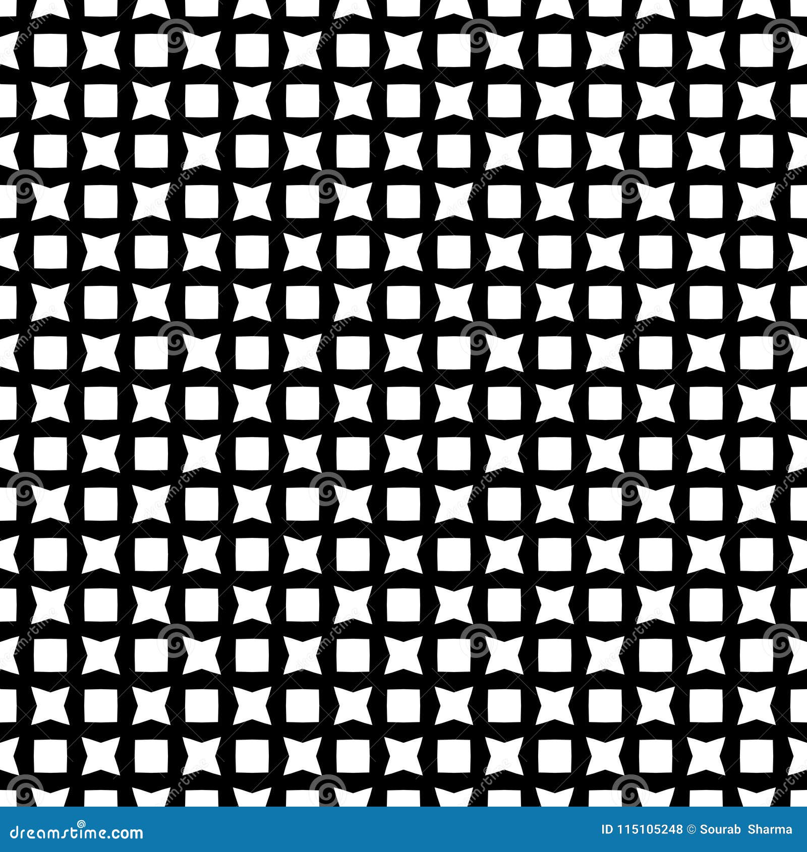 Vector Seamless Black and White Geometric Pattern Background. Stock