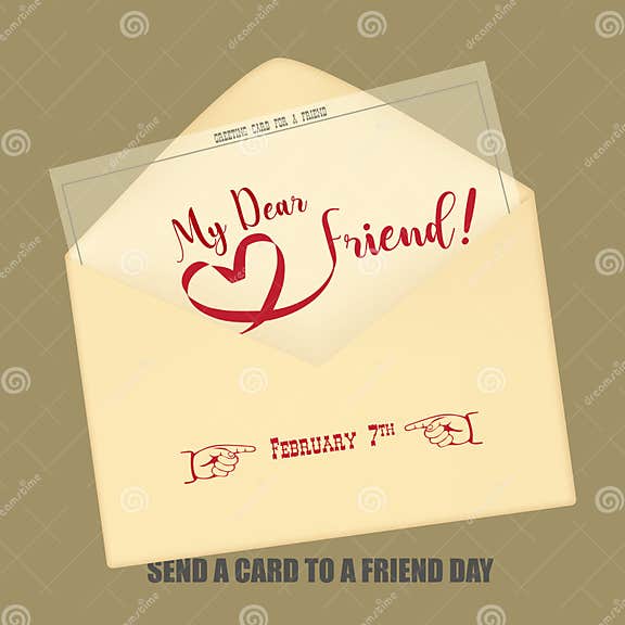 Send a Card To a Friend Day Stock Vector Illustration of vector