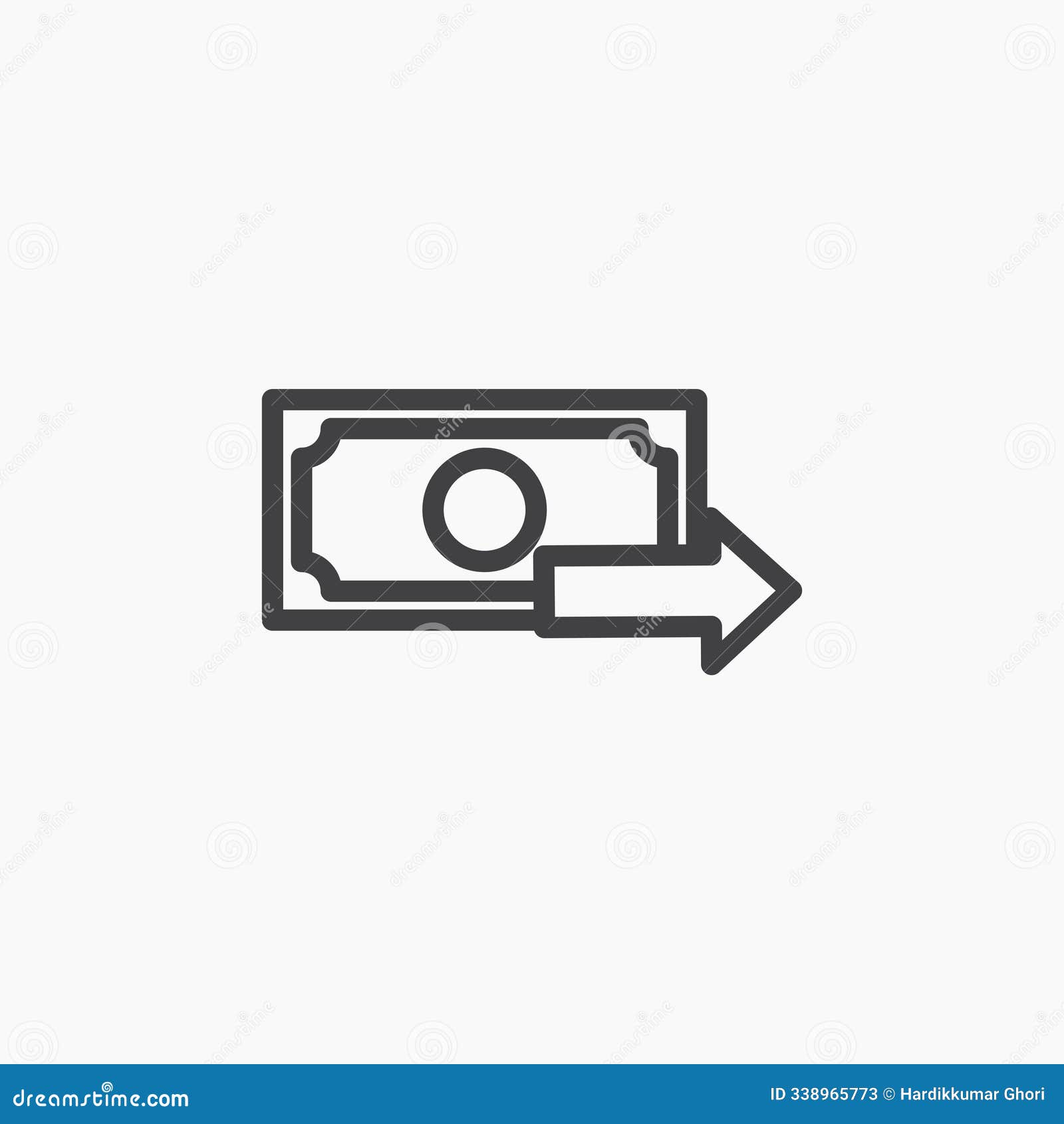 send moneyline in thin line black color. flat simple  s 