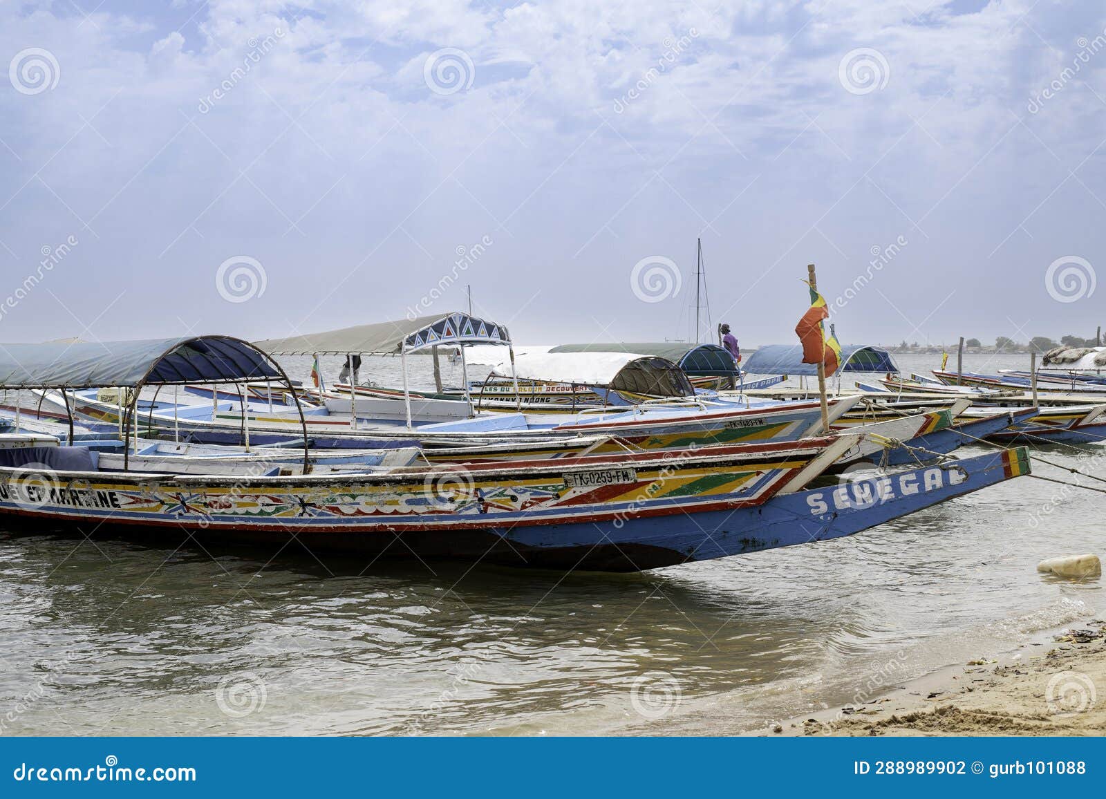 fishing boat at sine- saloum delta senegal, africa