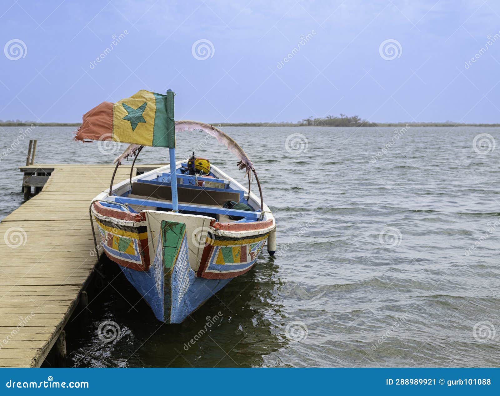 fishing boat at sine- saloum delta senegal, africa