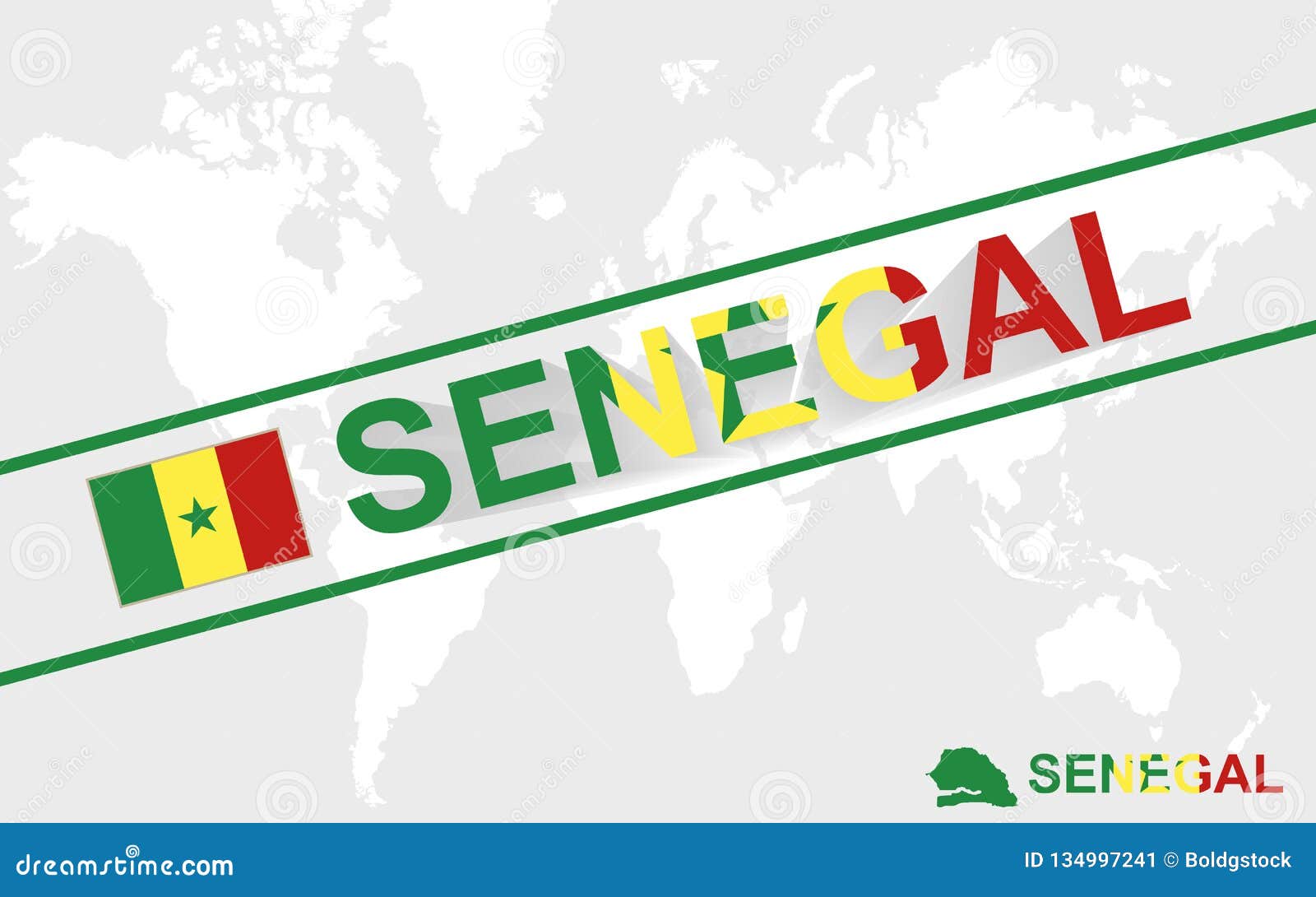 Download Senegal Map Flag And Text Illustration Stock Vector - Illustration of patriotic, path: 134997241