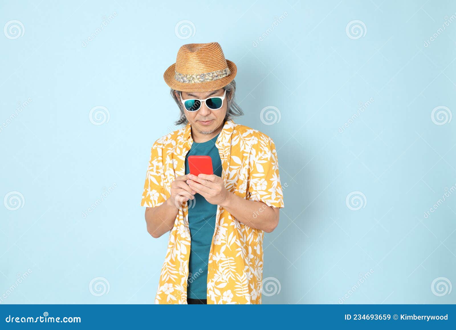 Man in Summer stock image. Image of elderly, online - 234693659