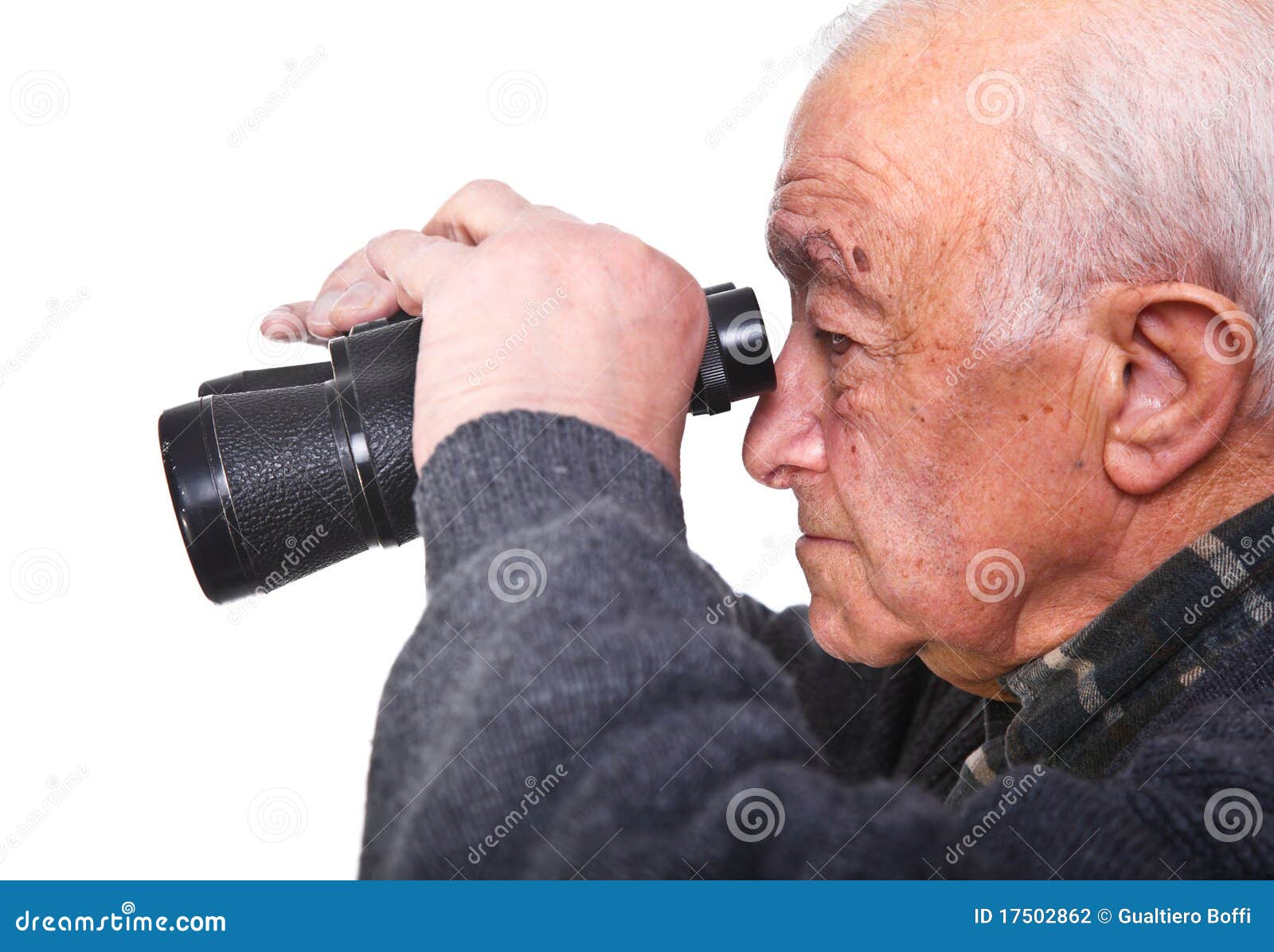 Senior with binoculars stock photo. Image of senior, casual 17502862